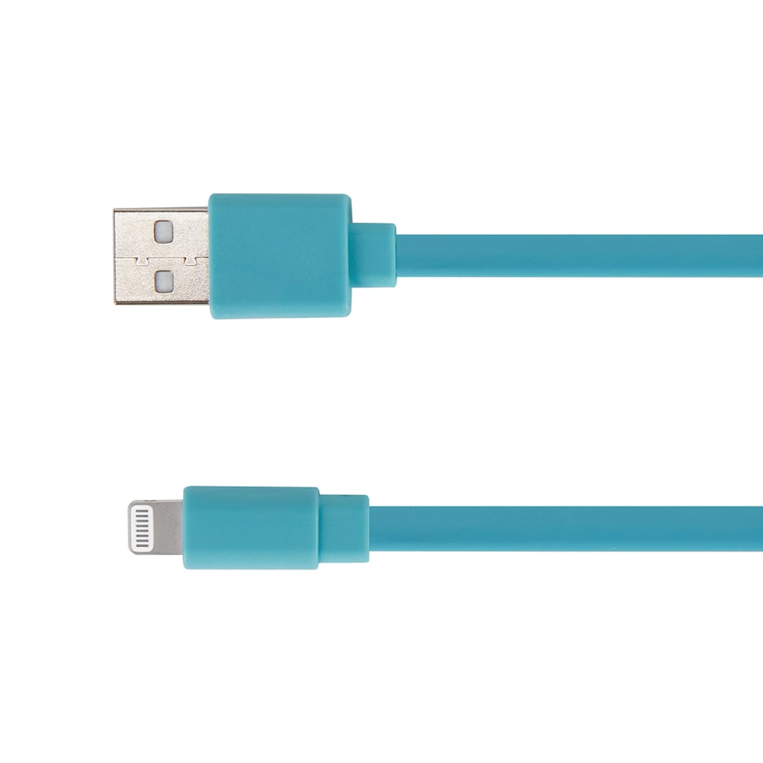 Lightning Cable 1m Noodle Aqua Kmart NZ