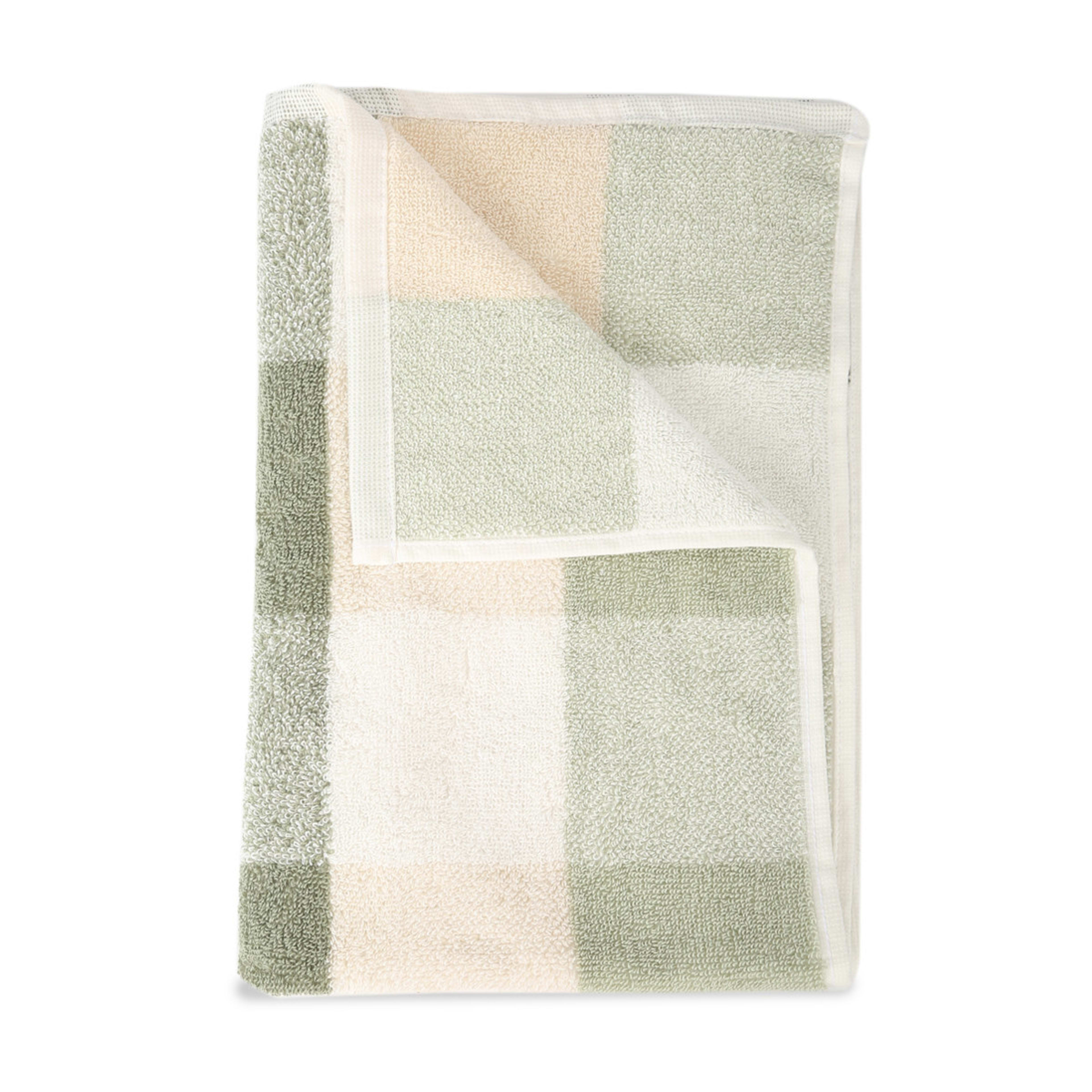 1 Gingham Cotton Hand Towel - Olive