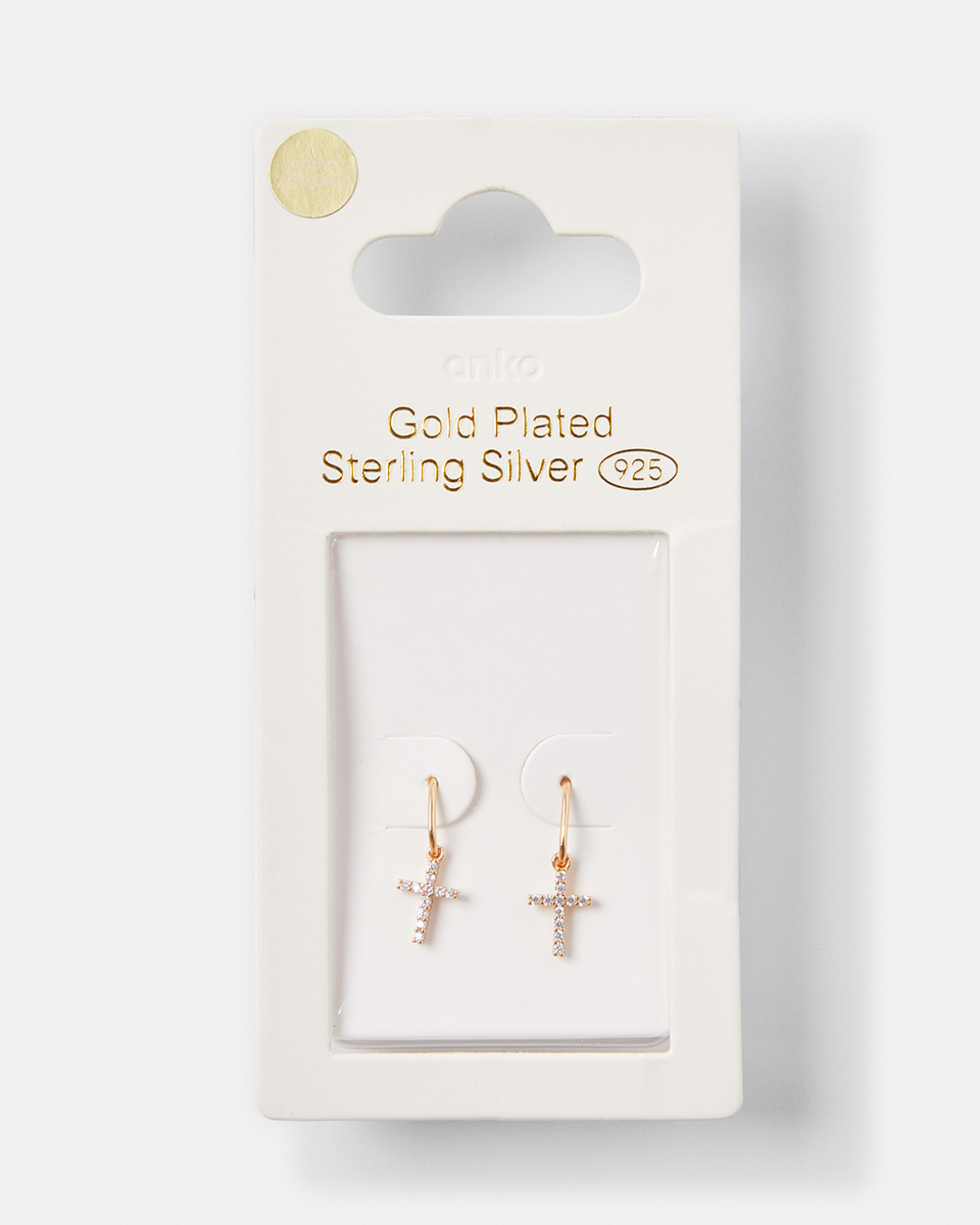 Gold Plated Sterling Silver Cross Earrings Kmart