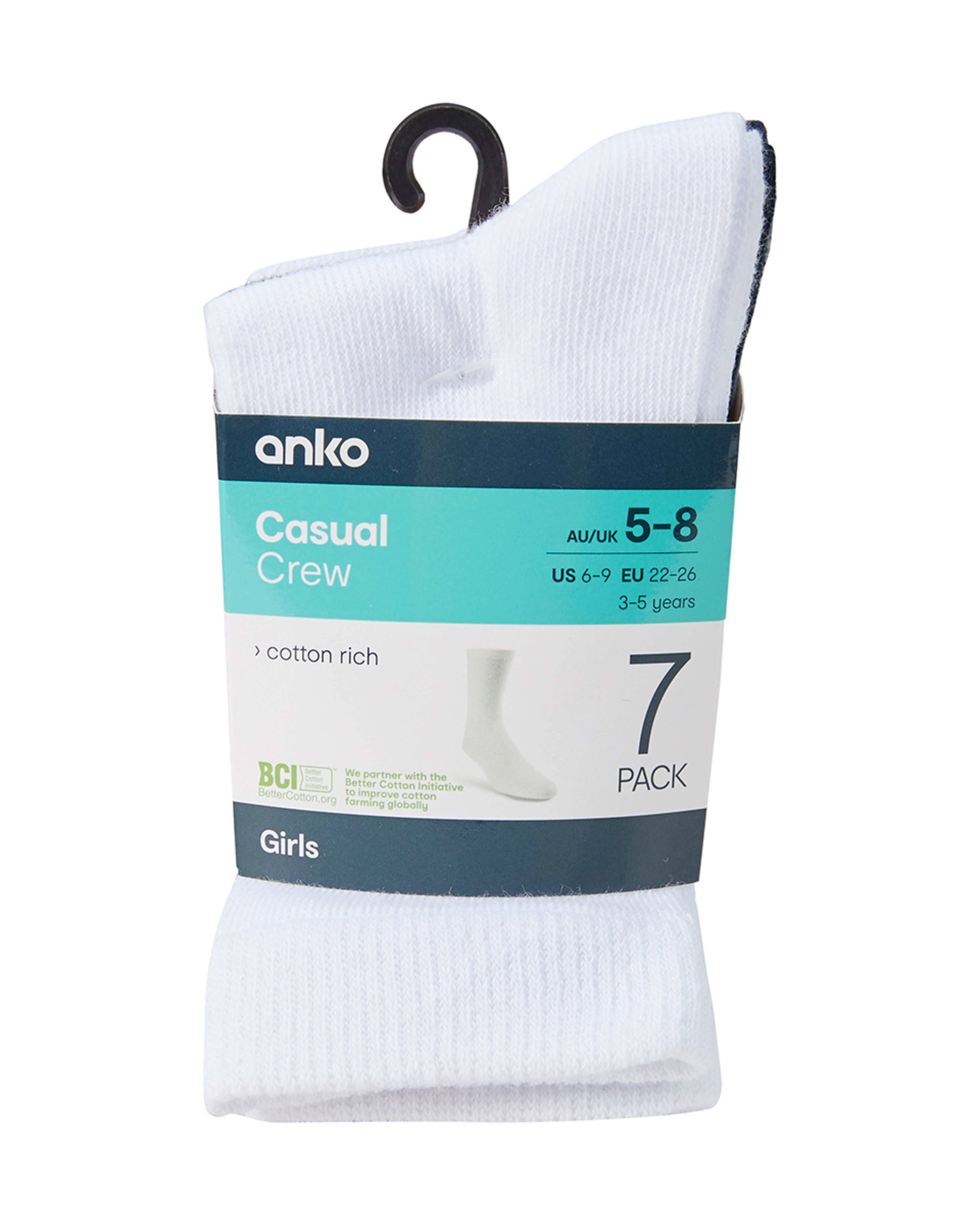 7 Pack Crew Socks Kmart