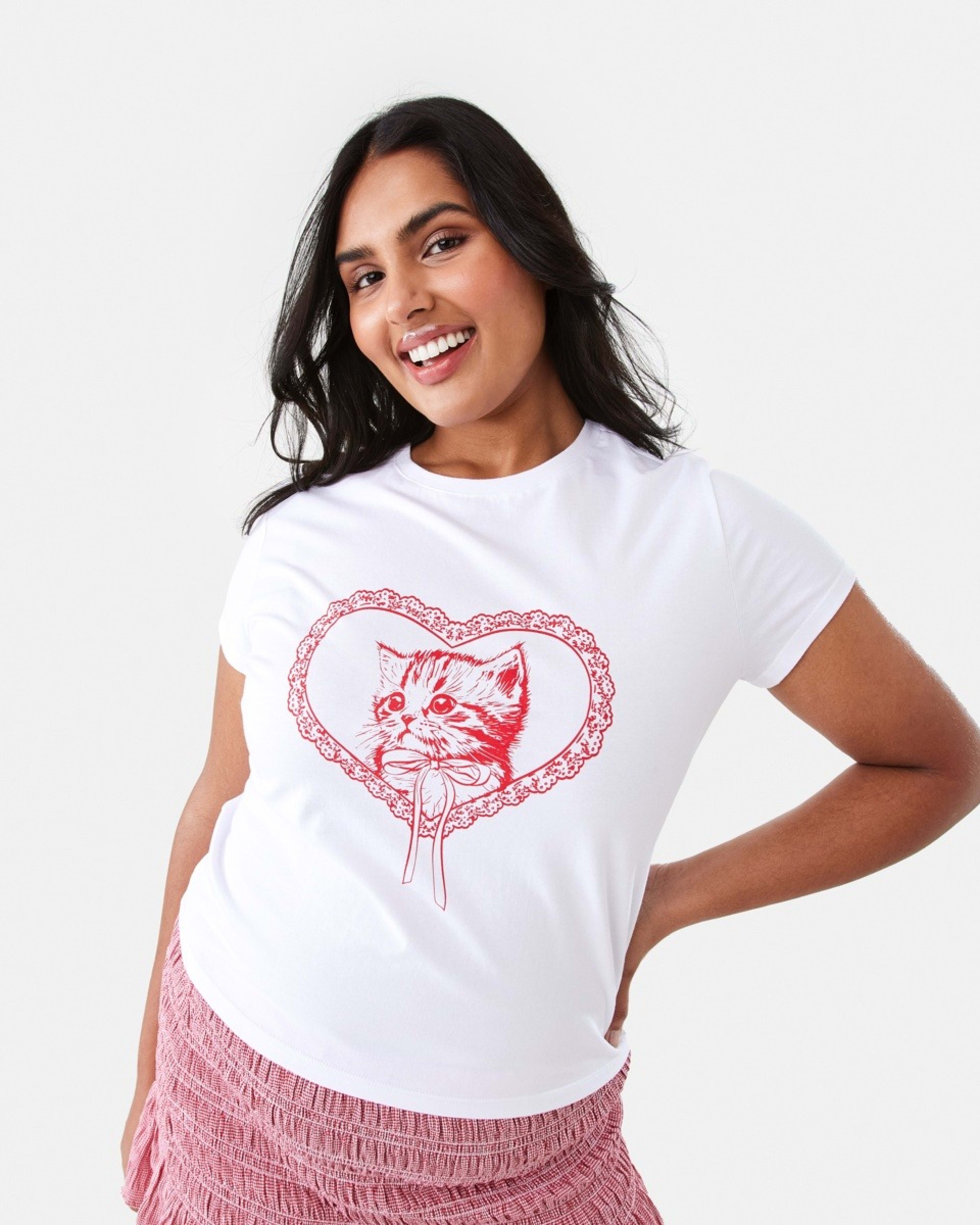 3 Short Sleeve Neat Print T-shirt Cat, 3 of 10