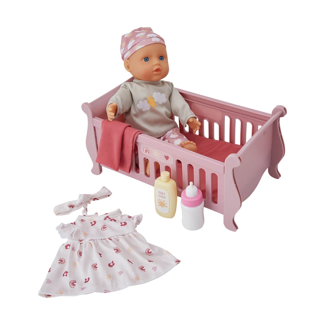 6 Piece Talking Baby, Cot and Accessories Kmart