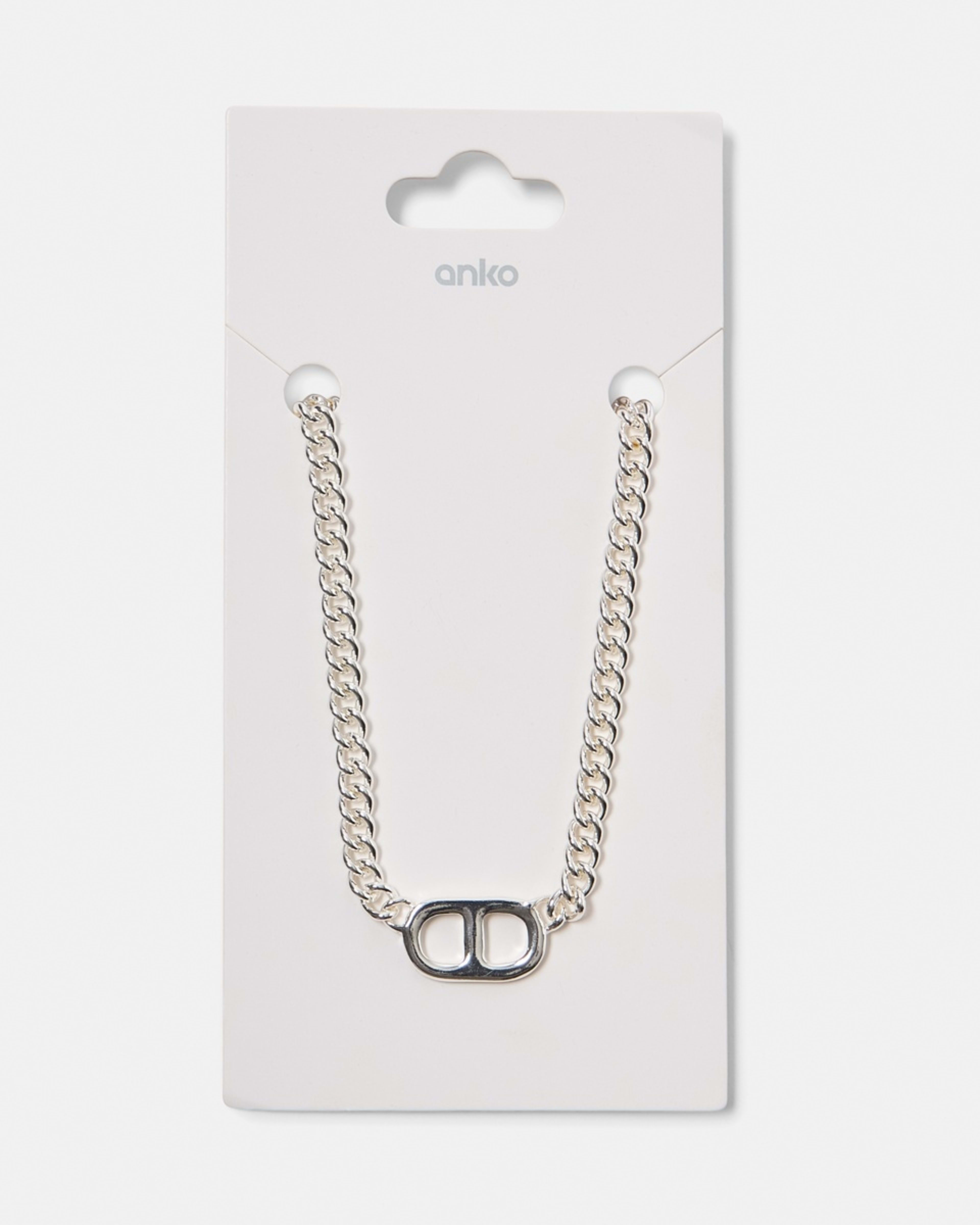 4 Interlink Necklace - Gold Tone SILVER, 4 of 4