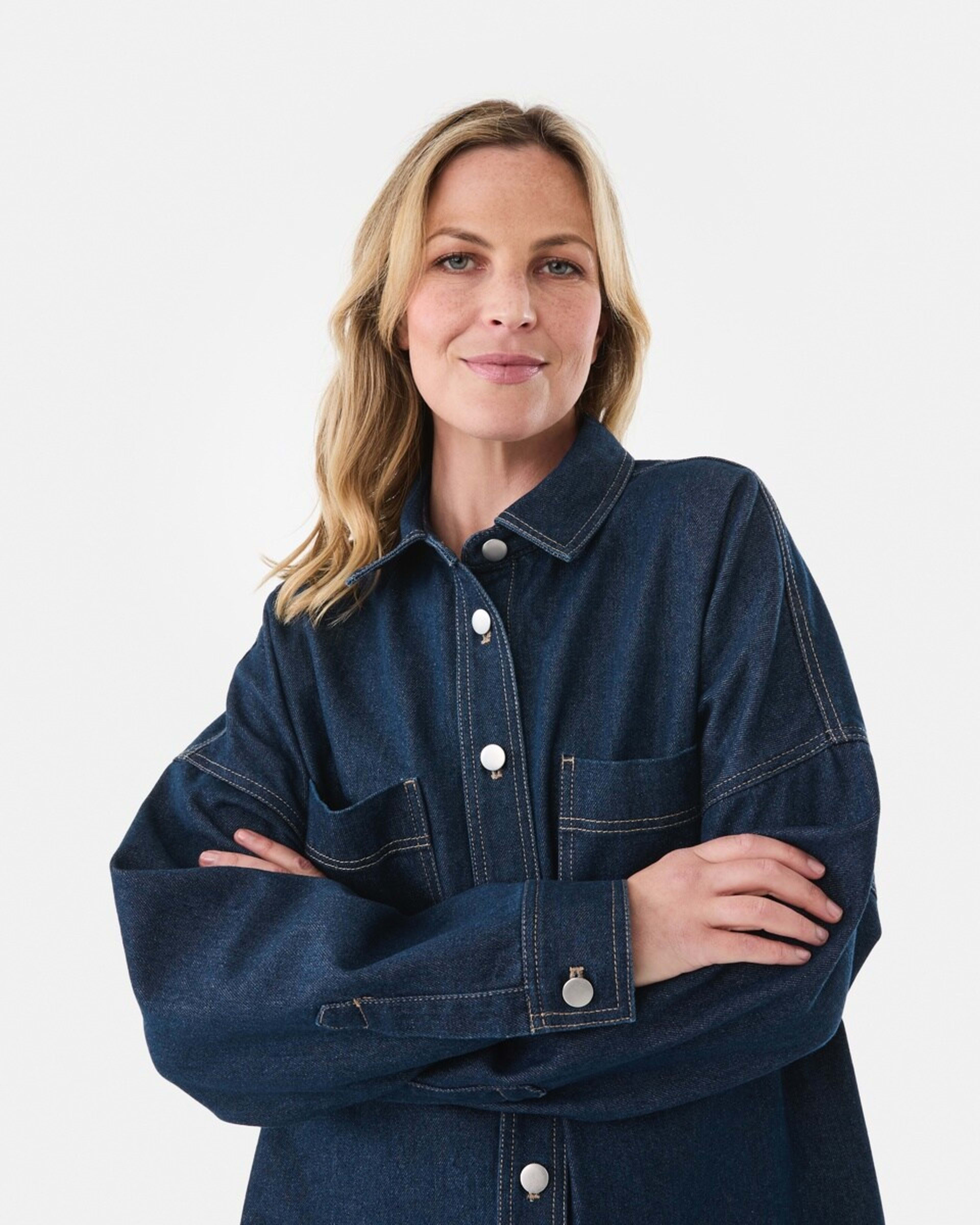 5 Long Sleeve Denim Shirt Dark Wash, 5 of 8