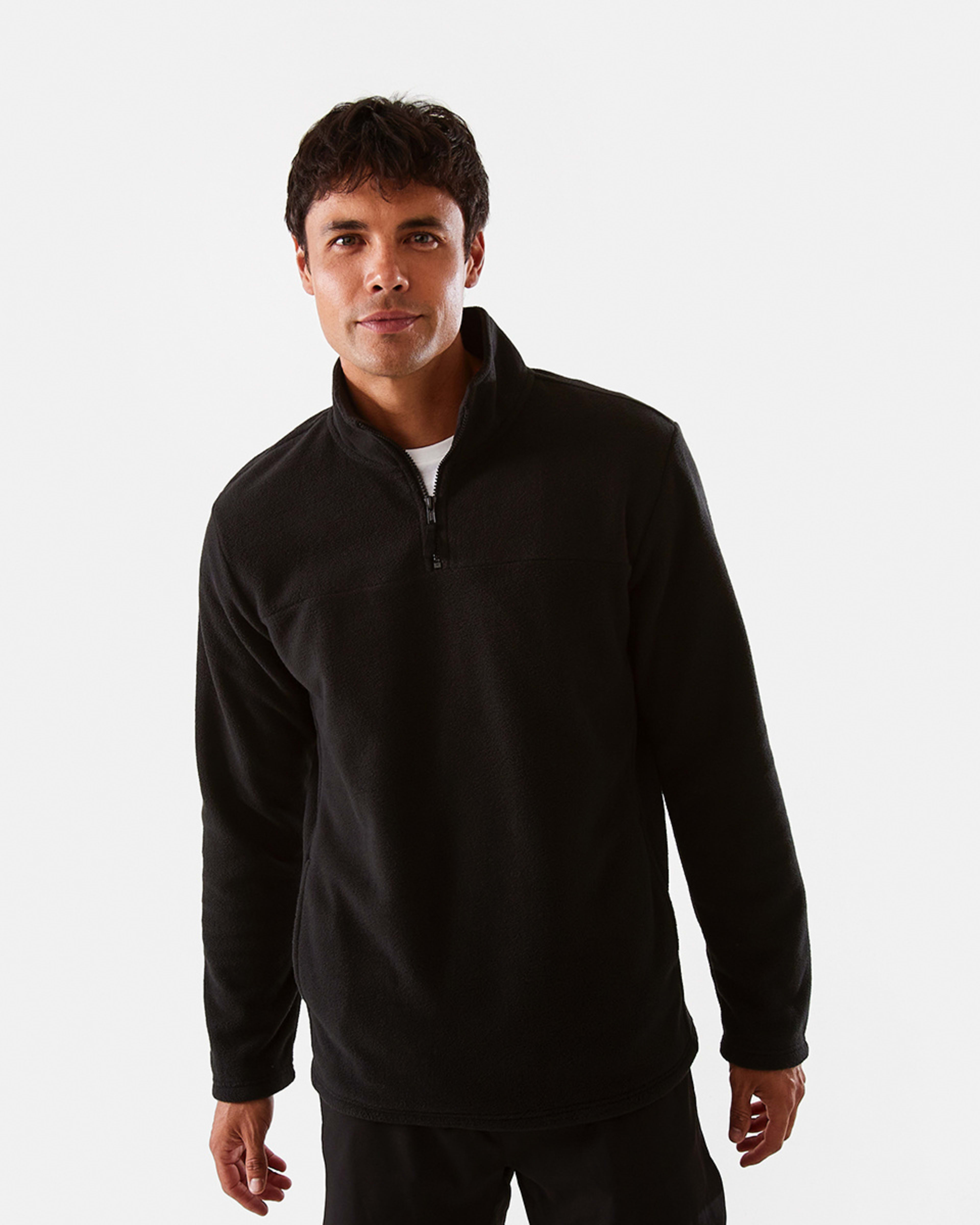 Active Mens Outdoor Polar Fleece Quarter Zip Long Sleeve Top Kmart