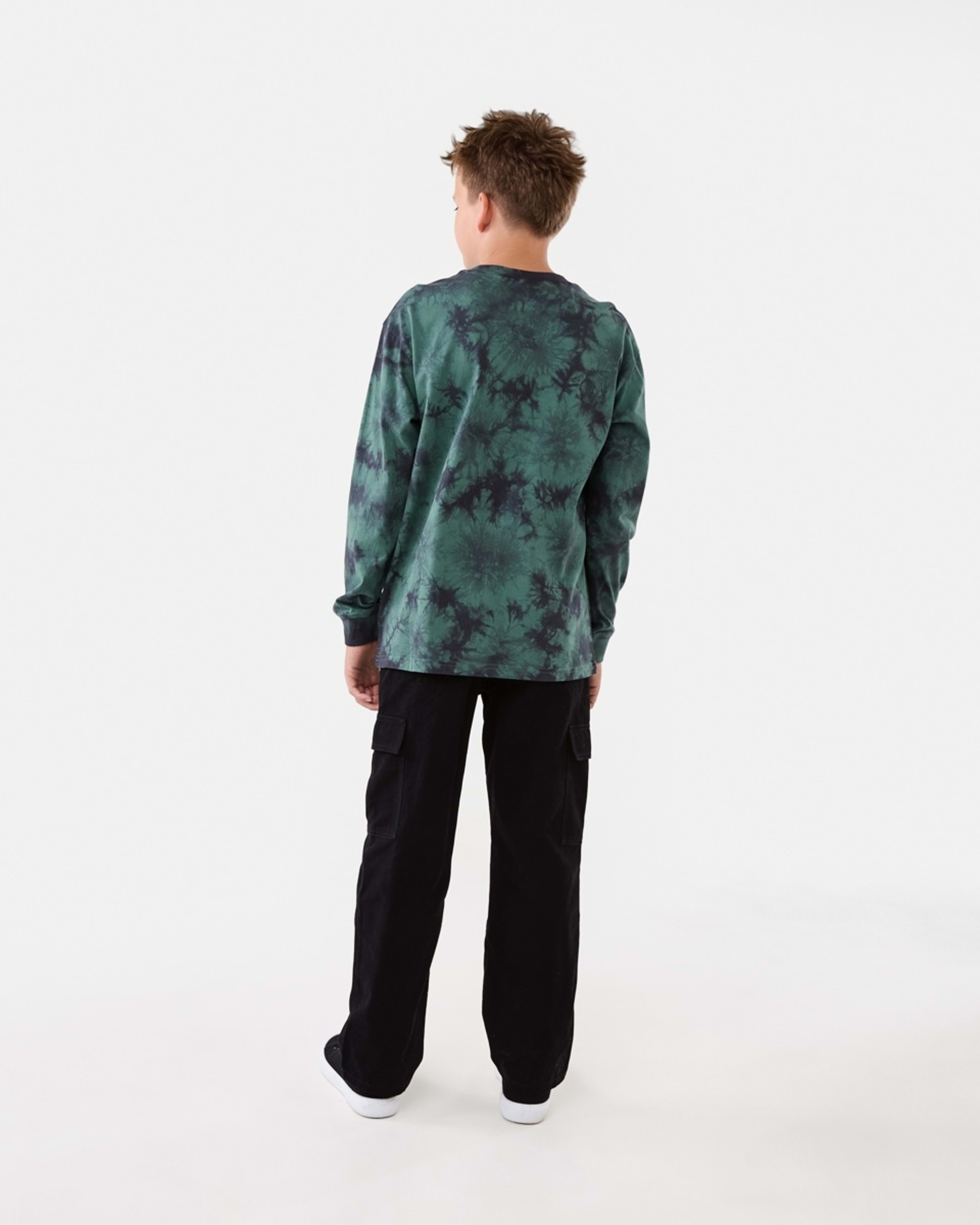 6 Long Sleeve Cuff Skate Print T-shirt Grn Tiedye, 6 of 8