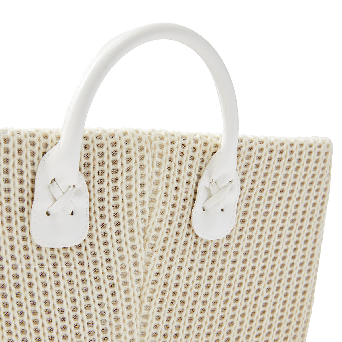 Rectangle Tapered Knitted Basket Cream Kmart