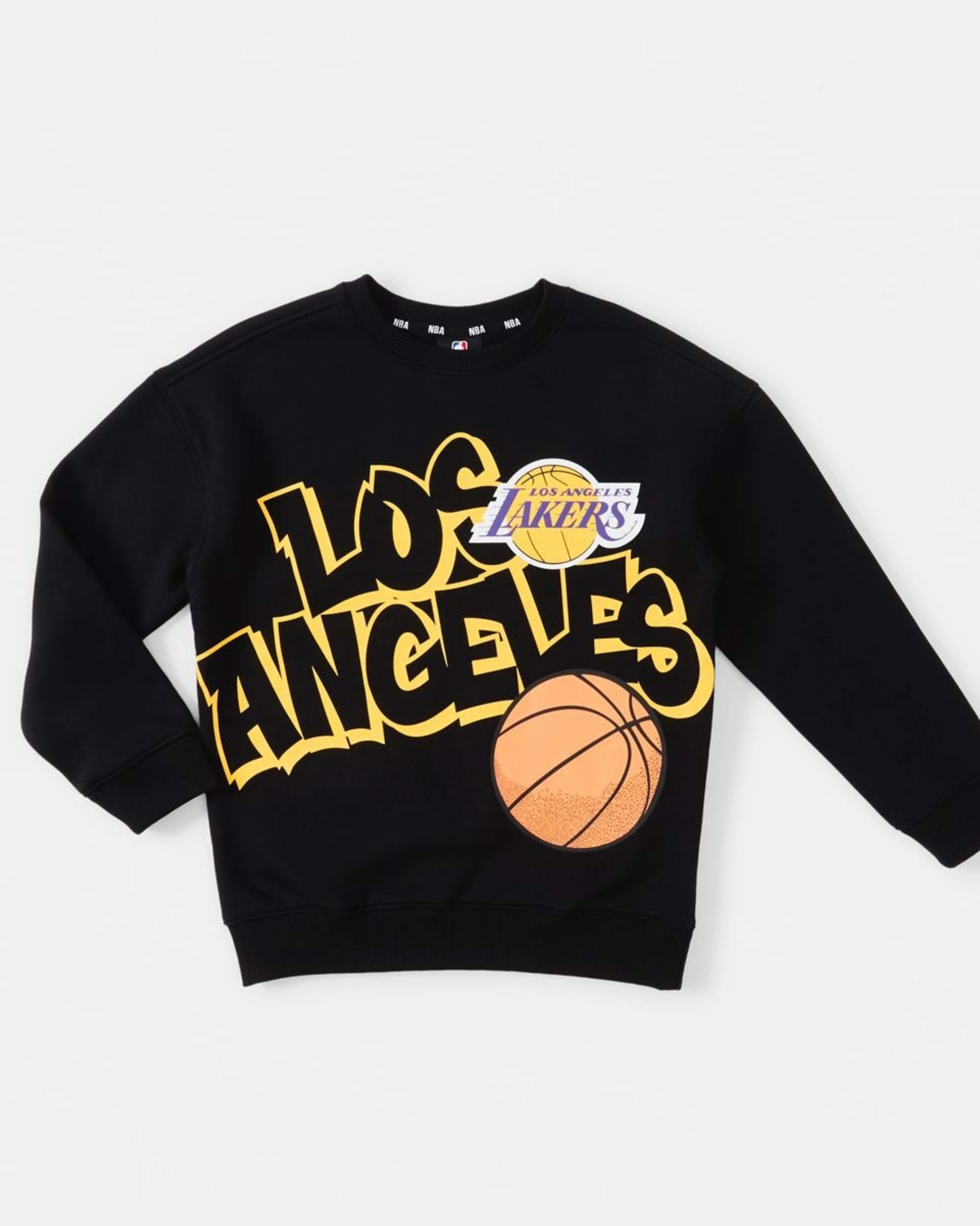 2 Official NBA Kids Fleece Crew Neck Top BLACK LAKERS FLEECE CREW, 2 of 5