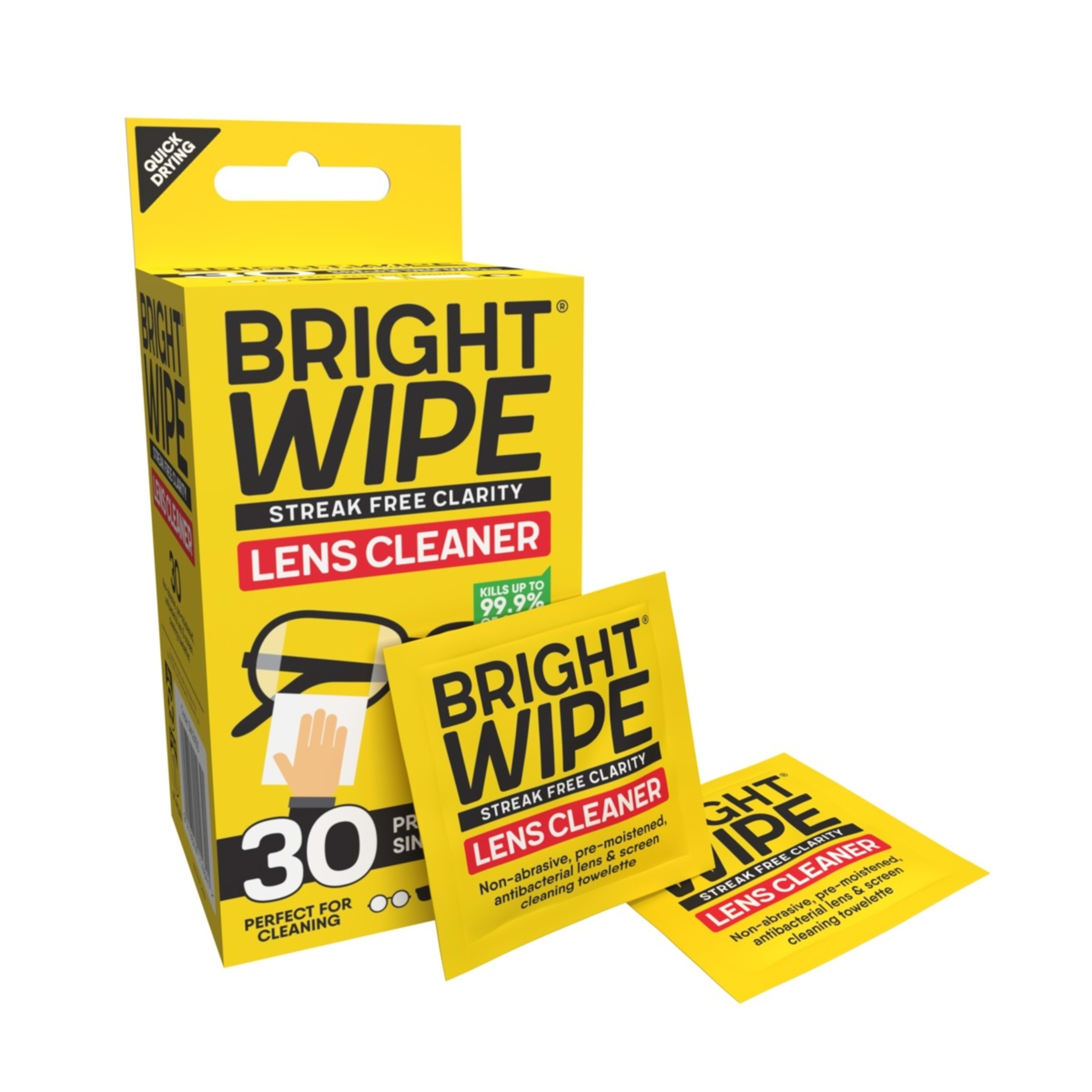 1 30 Pack Brightwipe Lens Cleaner Wipes, 1 of 6