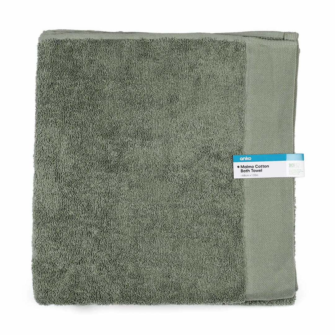 Malmo Cotton Bath Towel - Moss - Kmart