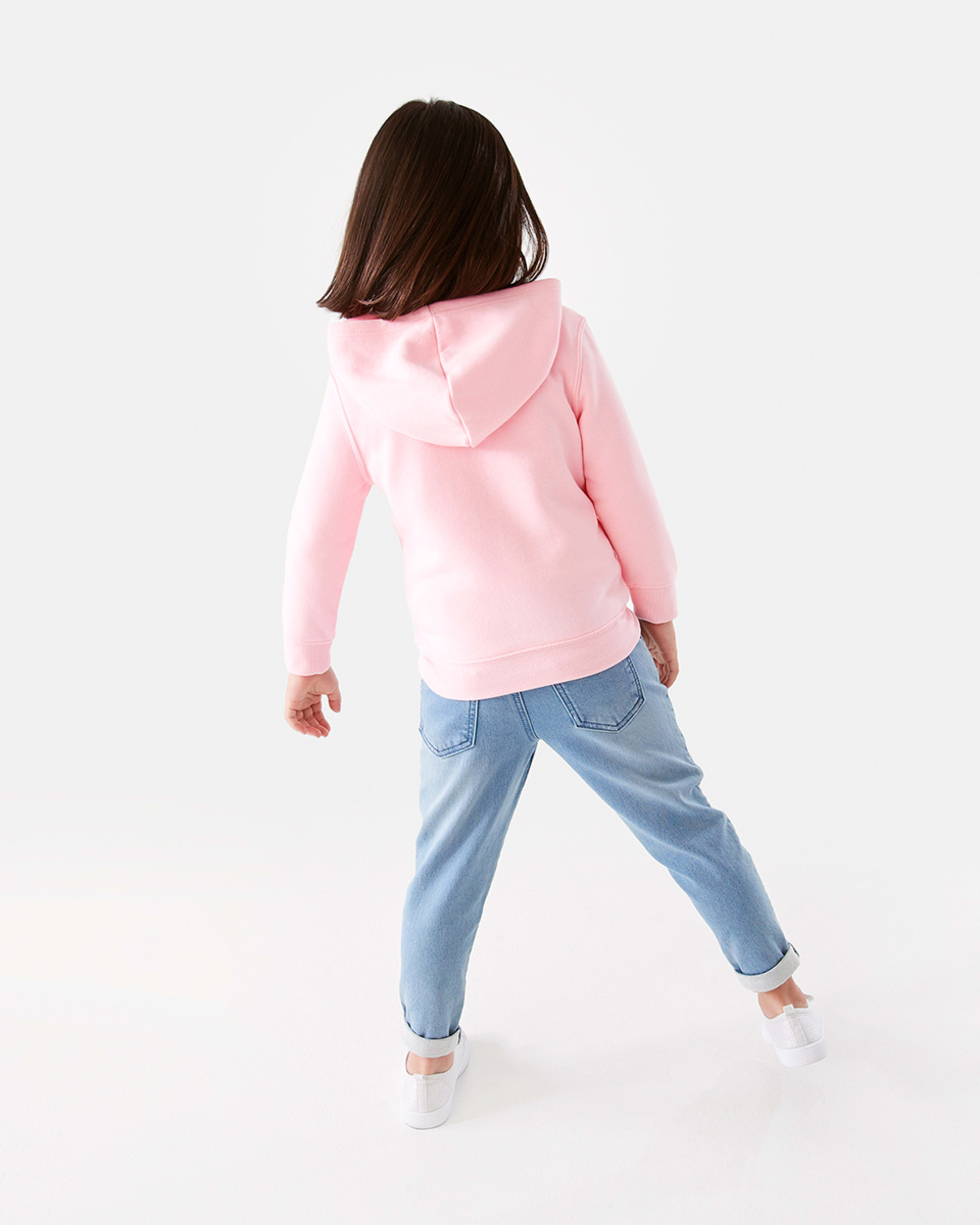 8 Plain Zip Through Hoodie Light Pink, 8 of 10