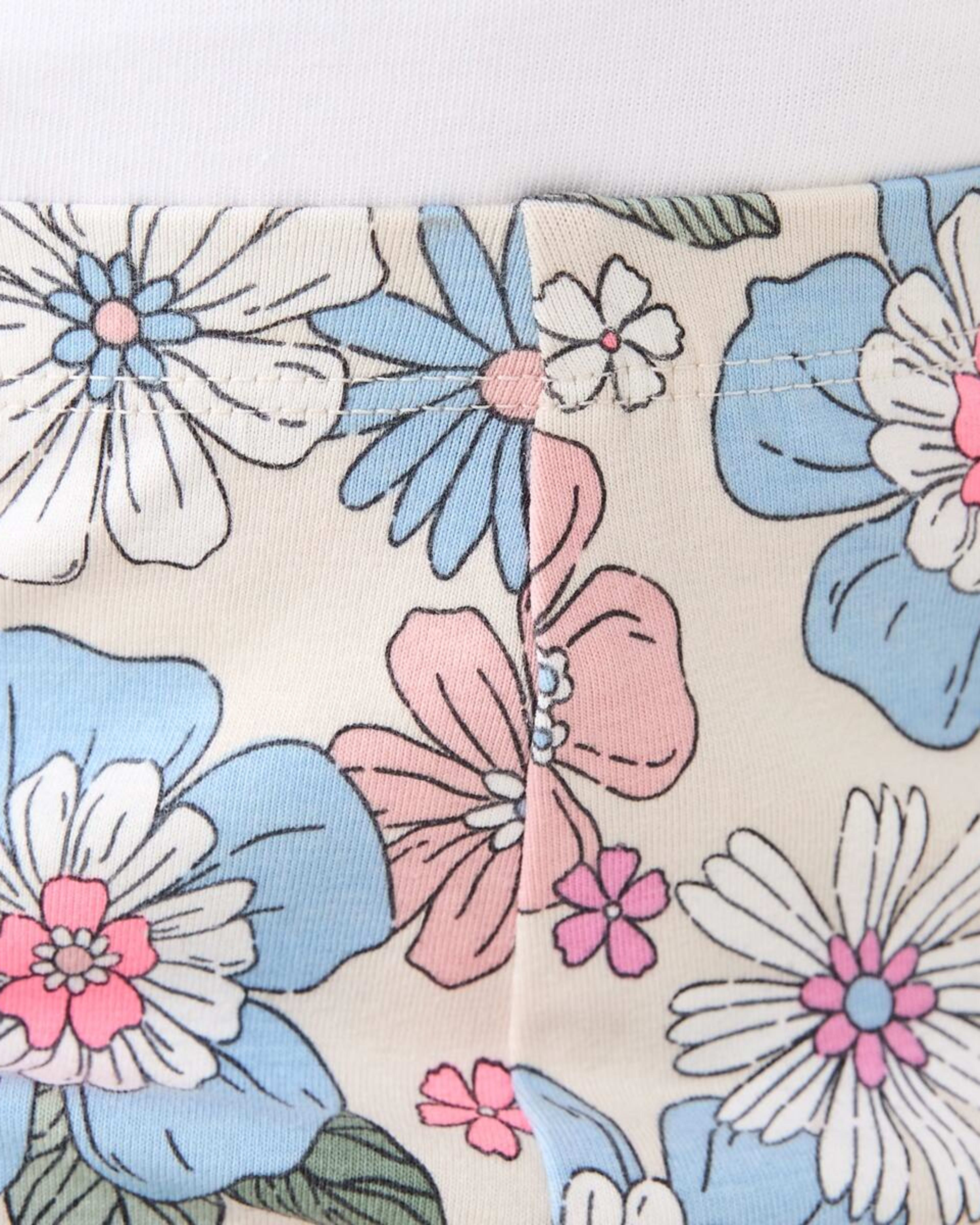 3 Printed Leggings RETRO BLOOMS CHALK, 3 of 6