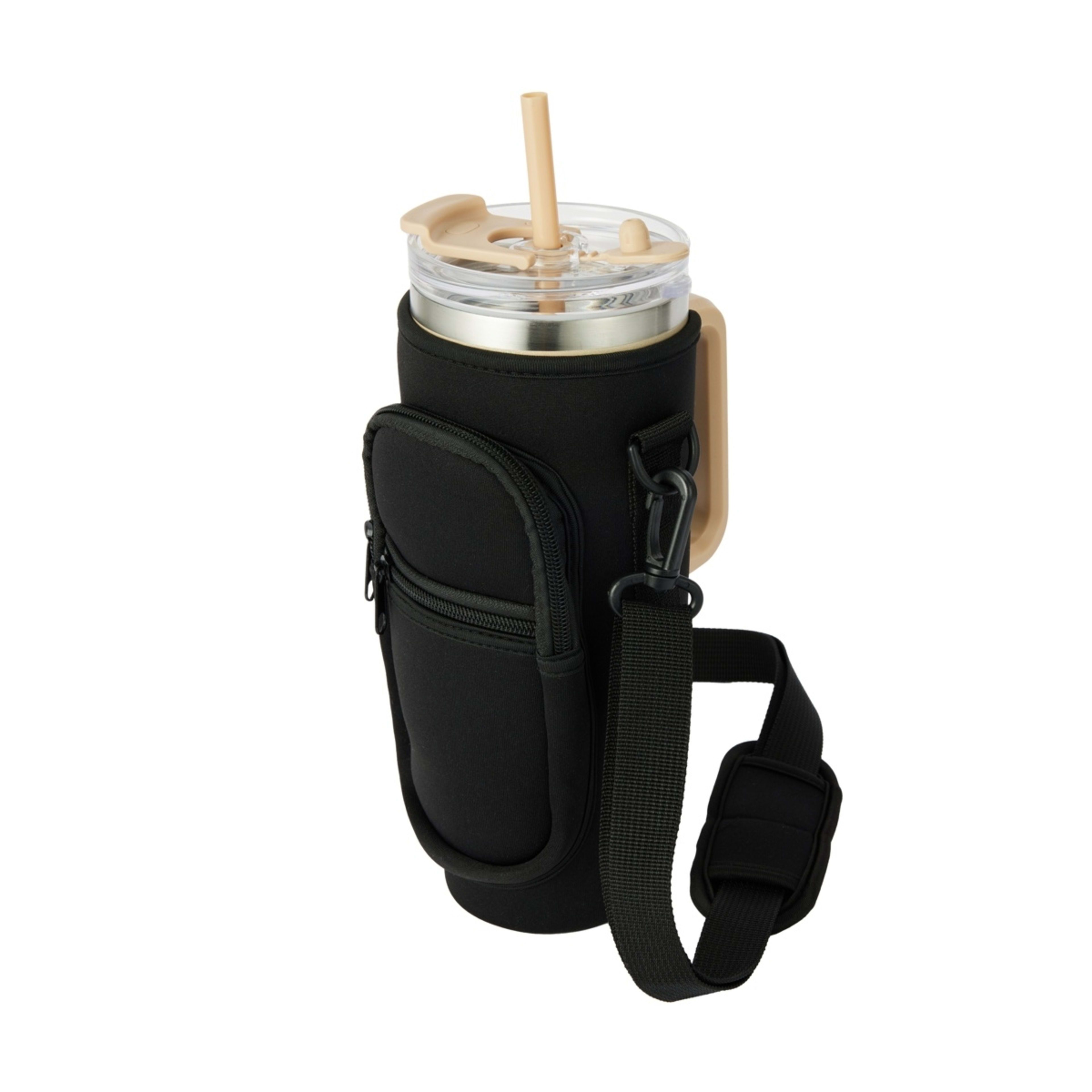 1 Black Jumbo Tumbler Bag with Pocket