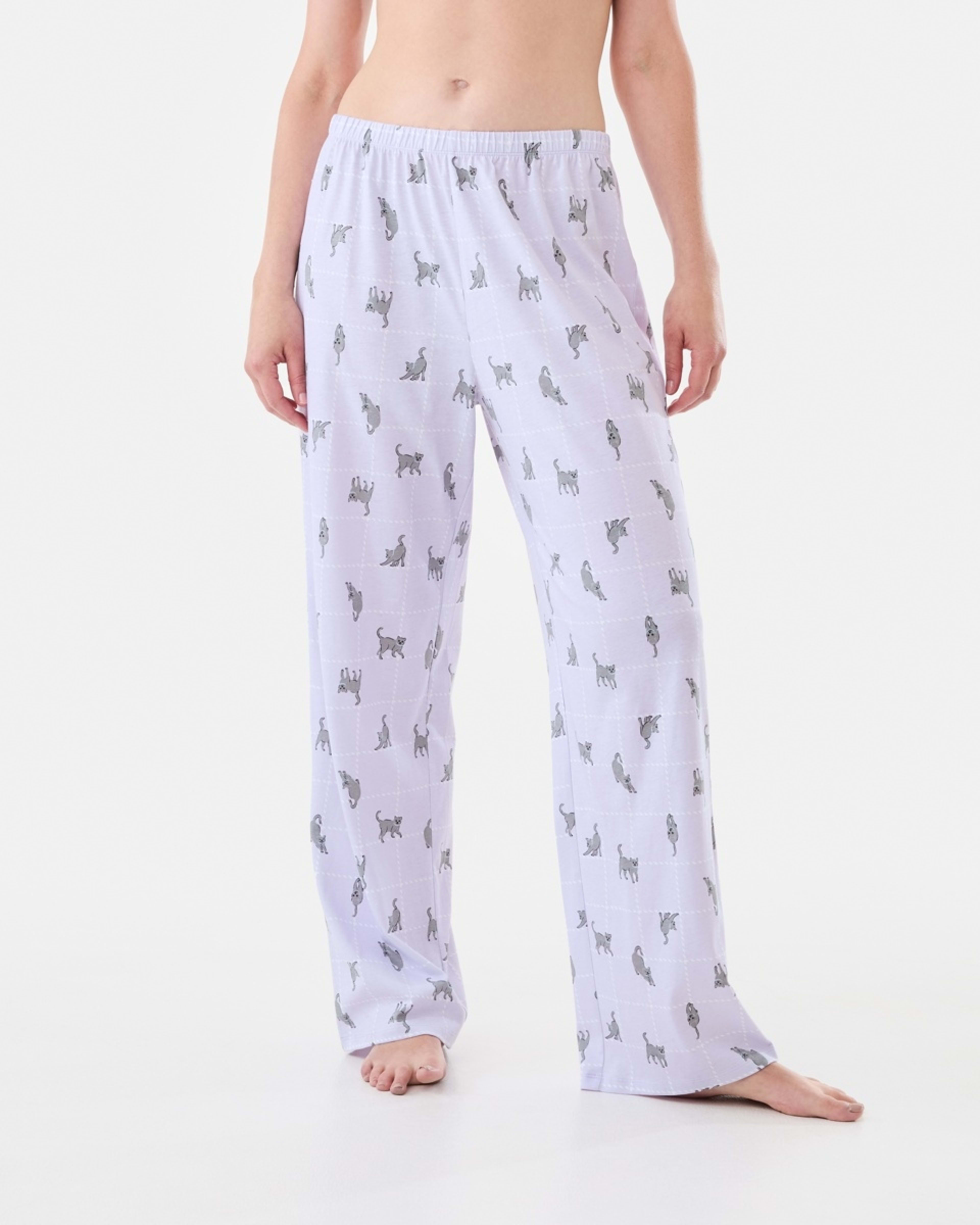 1 Printed Knit Pants Cat Chk, 1 of 5