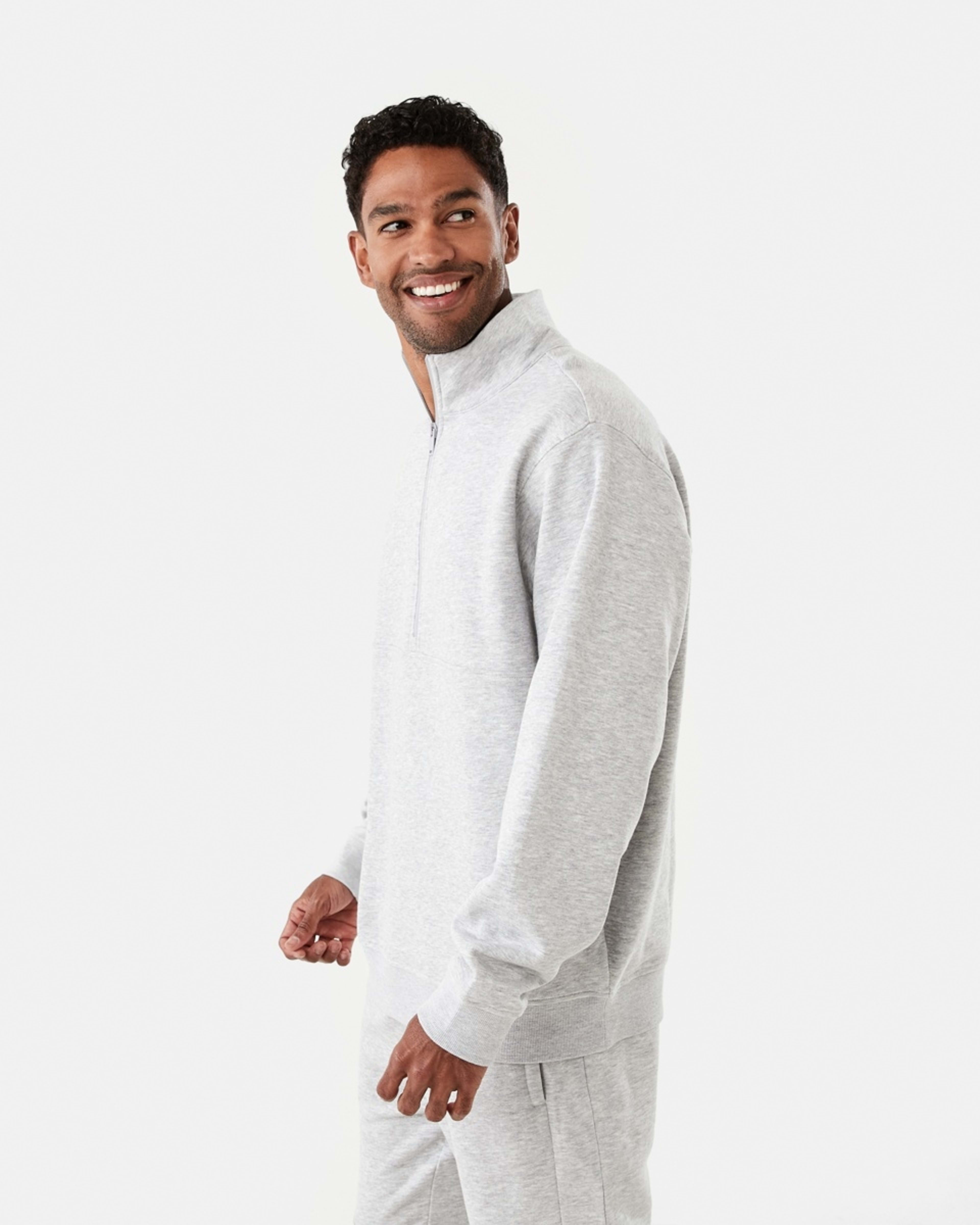 2 Active Mens Half Zip Pullover Grey Marl, 2 of 6
