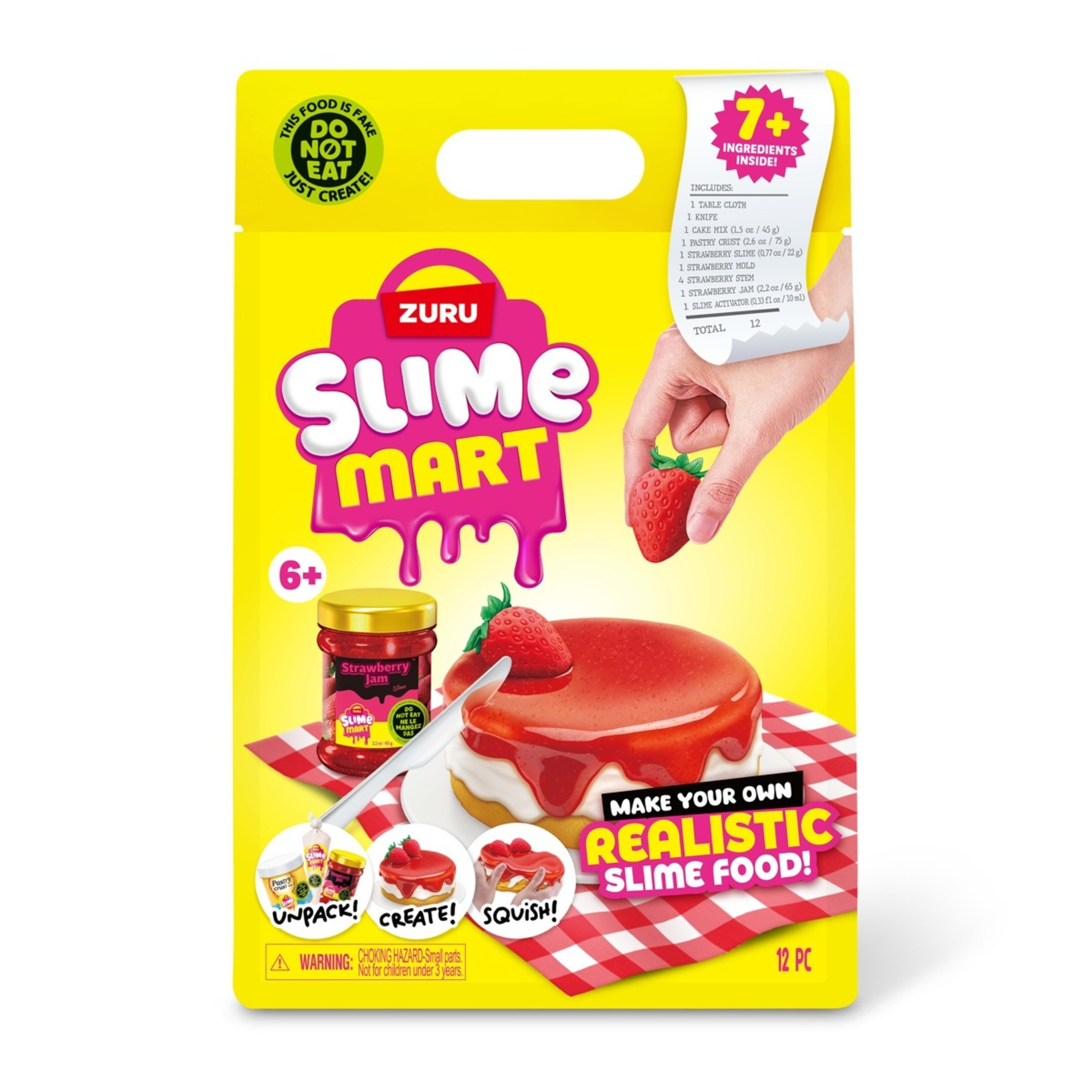 1 12 Piece Zuru Slime Mart Strawberry Cheesecake Playset, 1 of 8