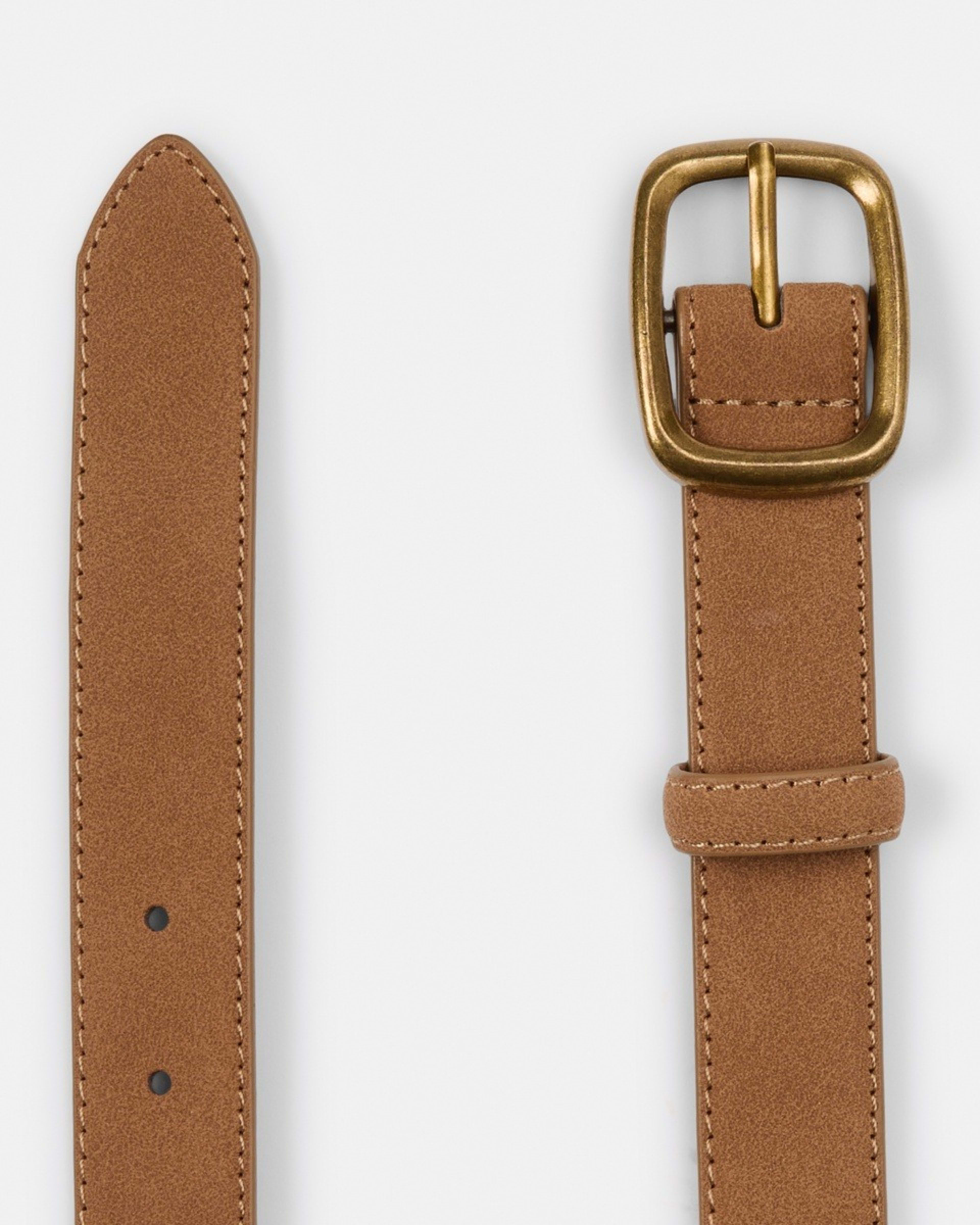 2 Soft Rectangle Jeans Belt DEEP CAMEL, 2 of 4