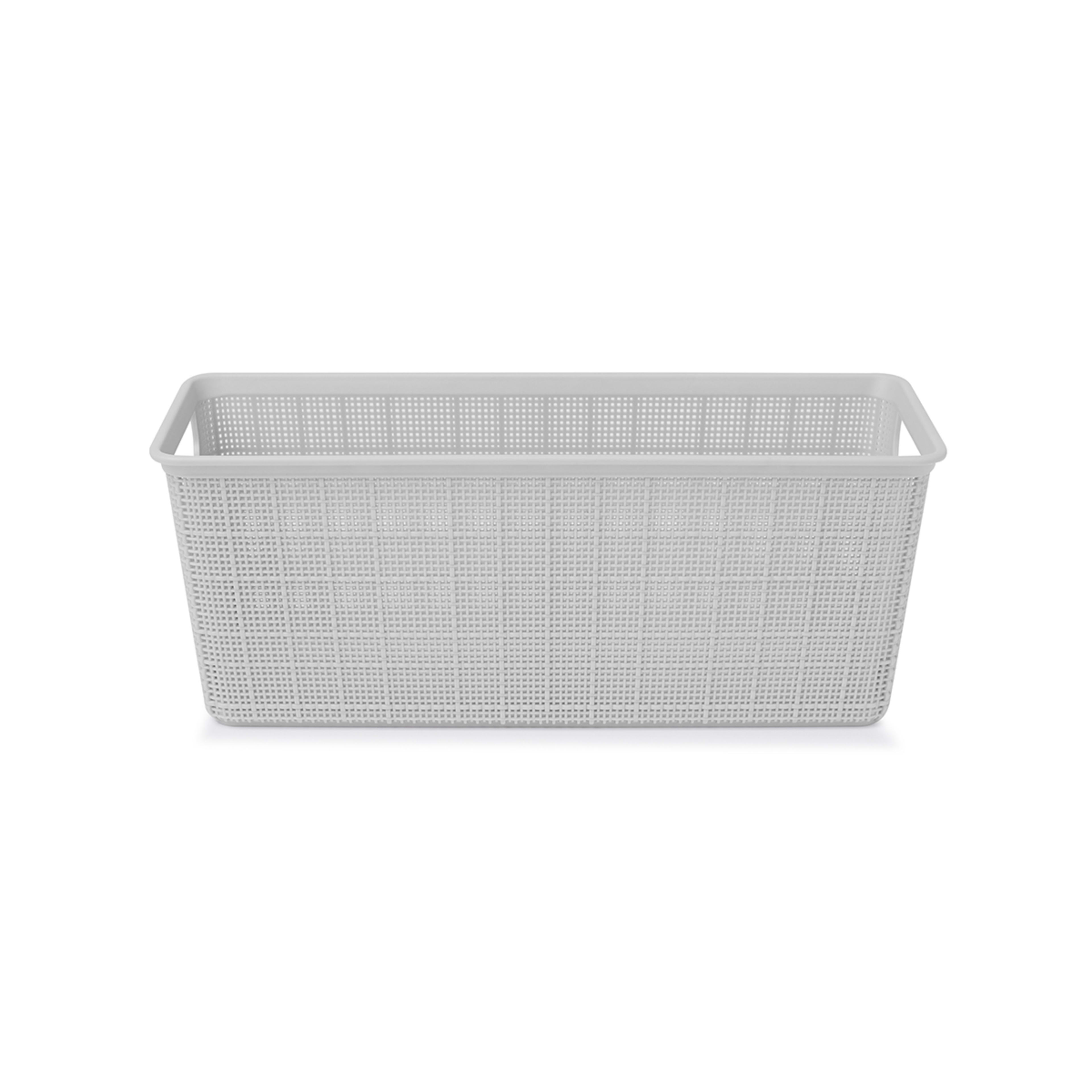 3 4.5L Rectangle Linen Weave Basket - Grey, 3 of 7