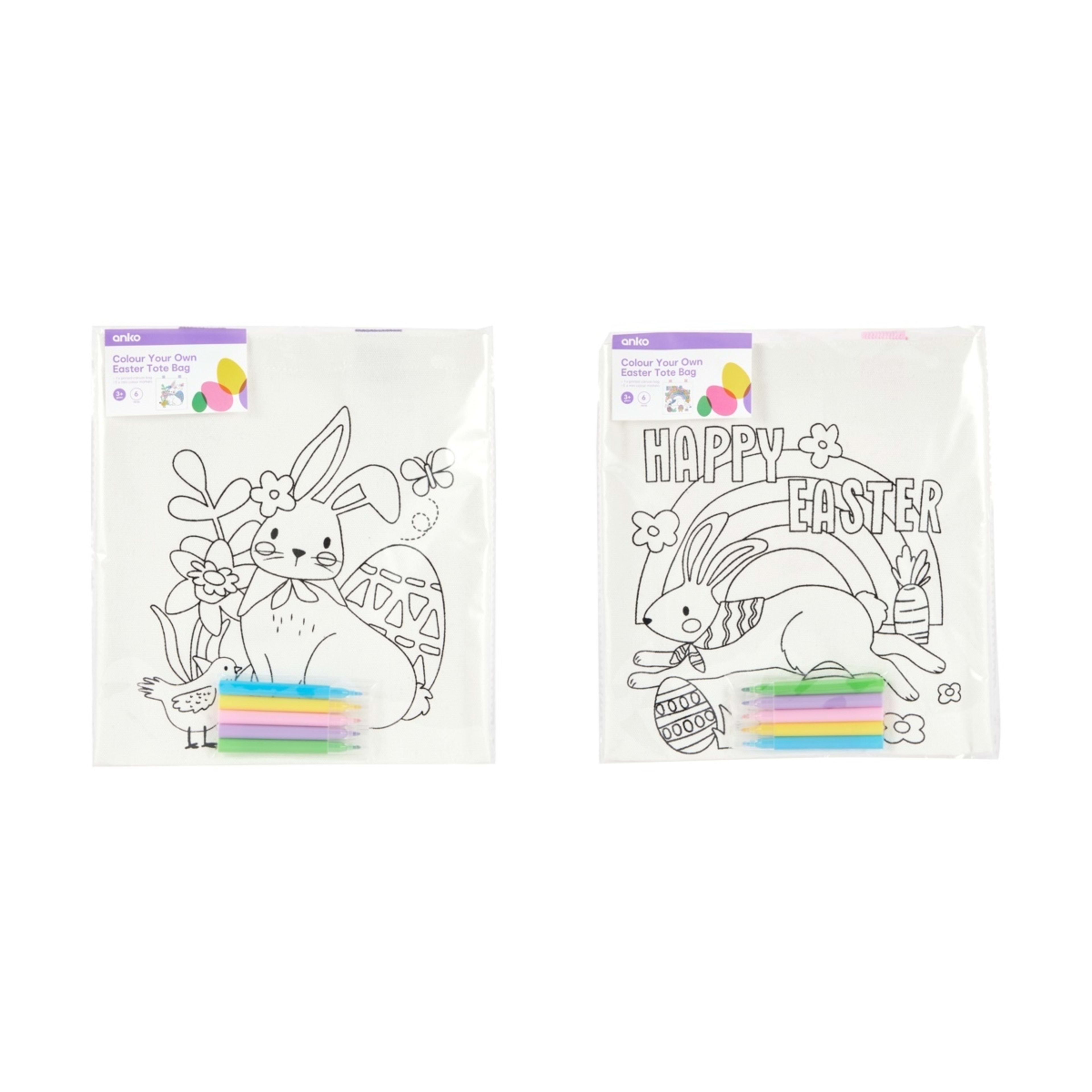 2 Colour Your Own Easter Tote Bag - Assorted, 2 of 3