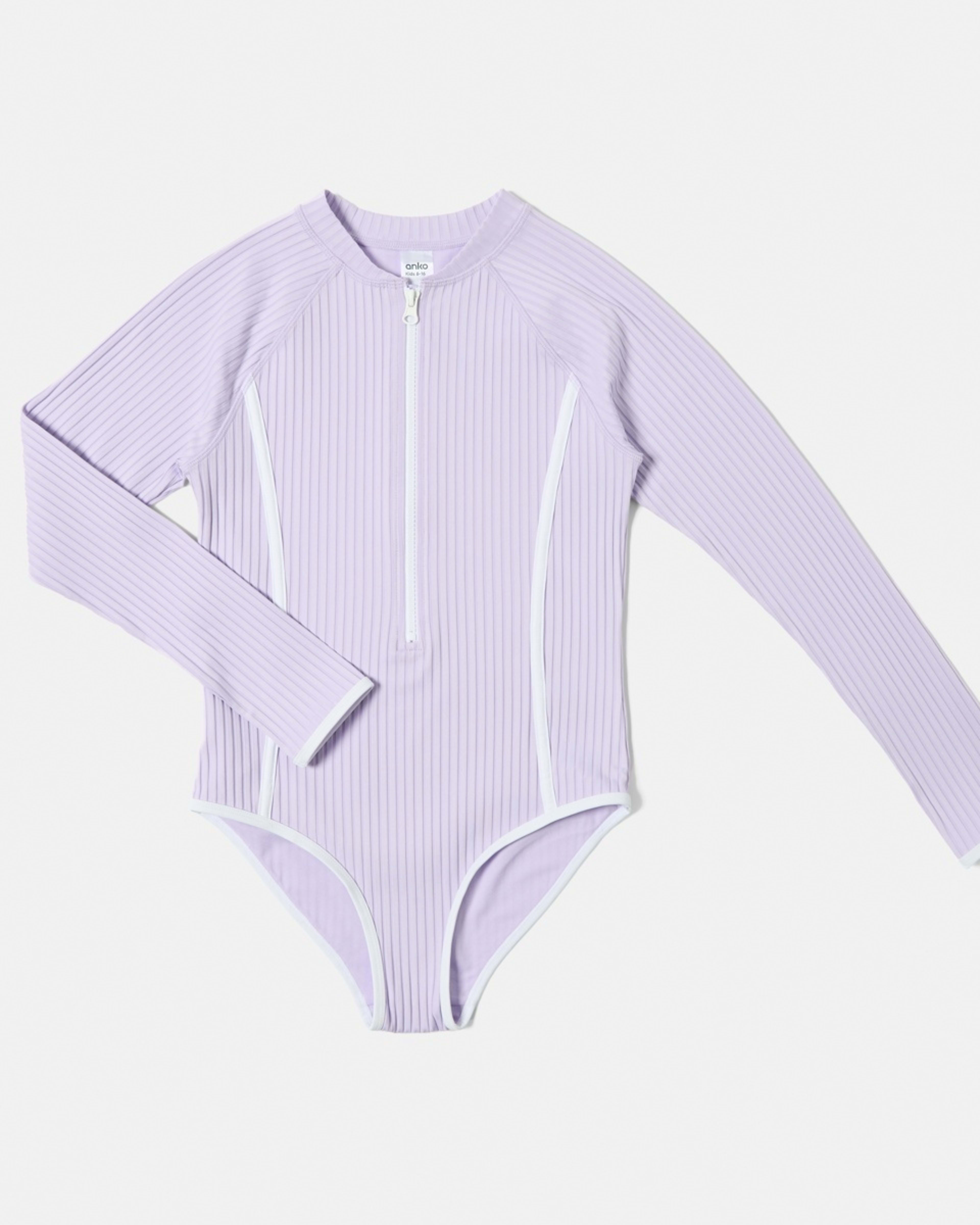 6 Long Sleeve One Piece With Contrast Bind PASTEL LILAC, 6 of 8