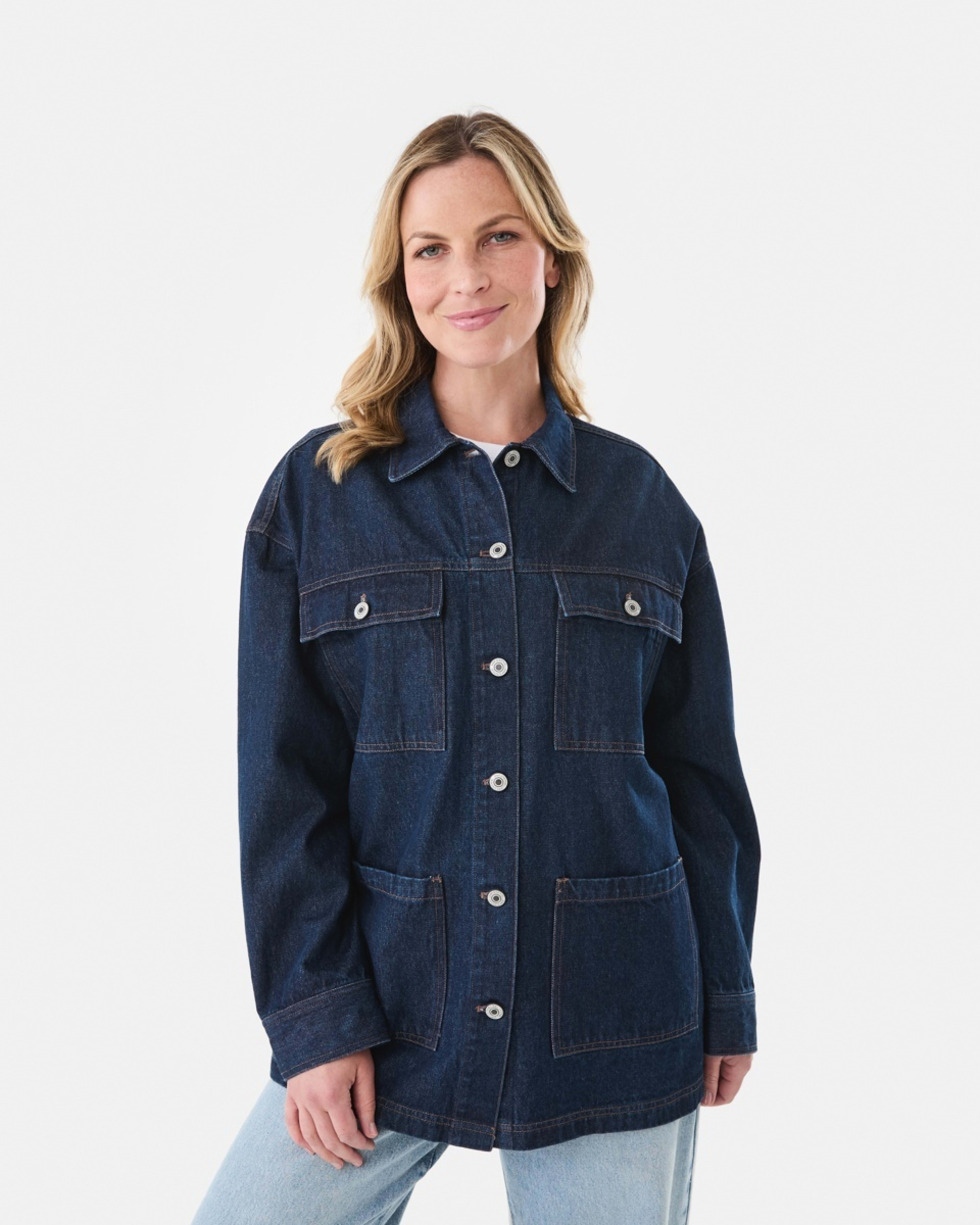 2 Denim Utility Shacket Indigo, 2 of 7