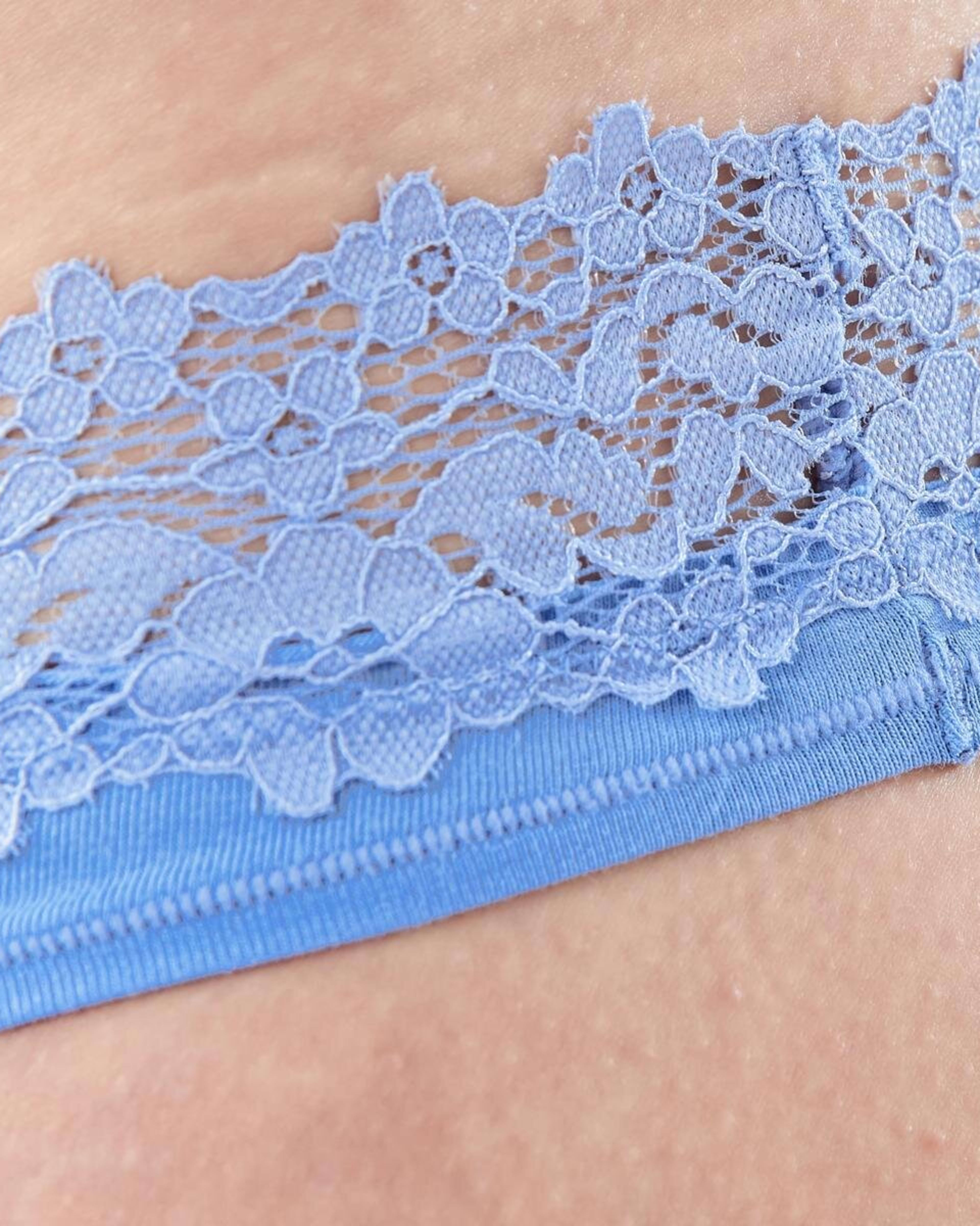 8 3 Pack Cotton Lace Tanga Briefs BLACK, SOFT CLAY, HYDRANGEA, 8 of 8