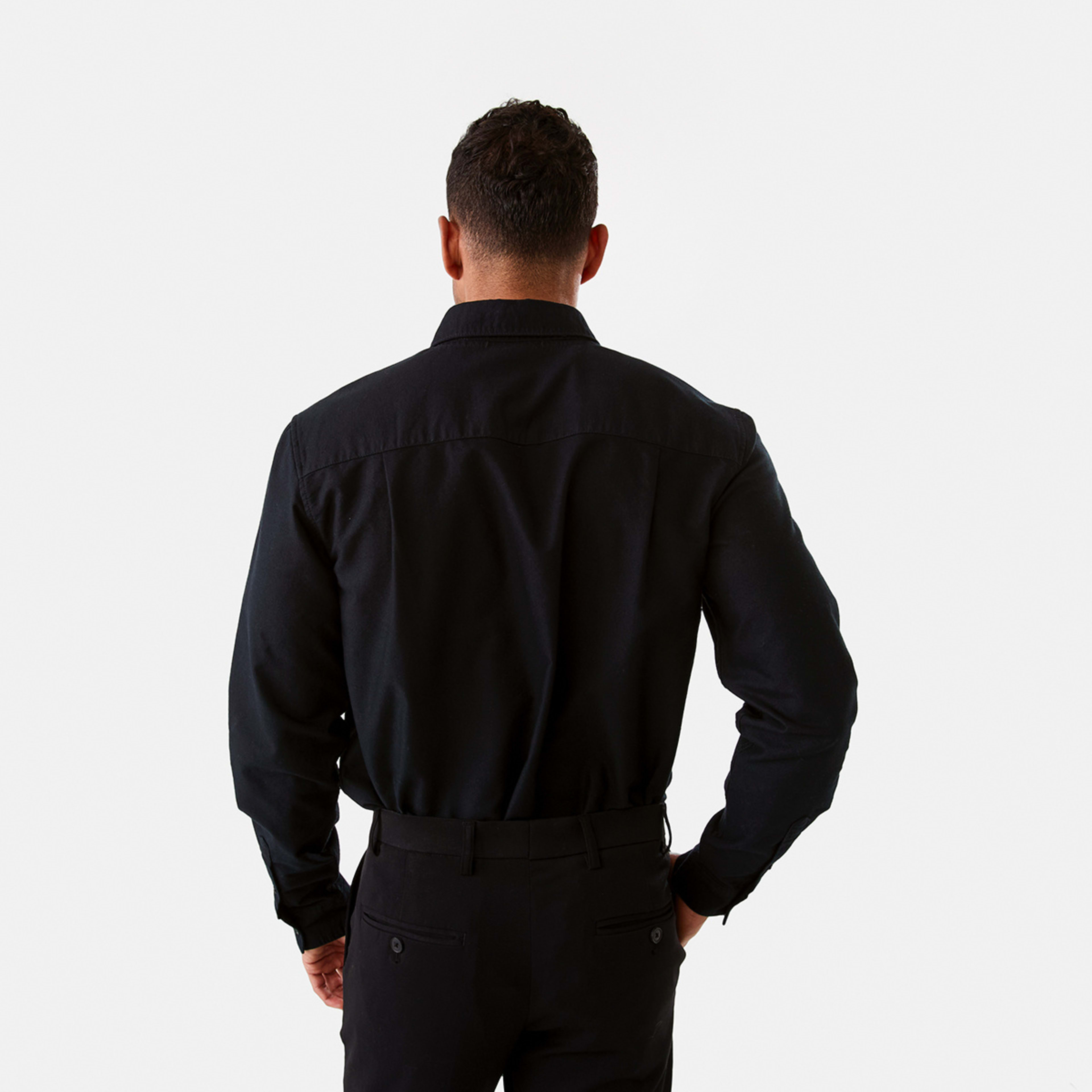 3 Long Sleeve Oxford Shirt Black, 3 of 7