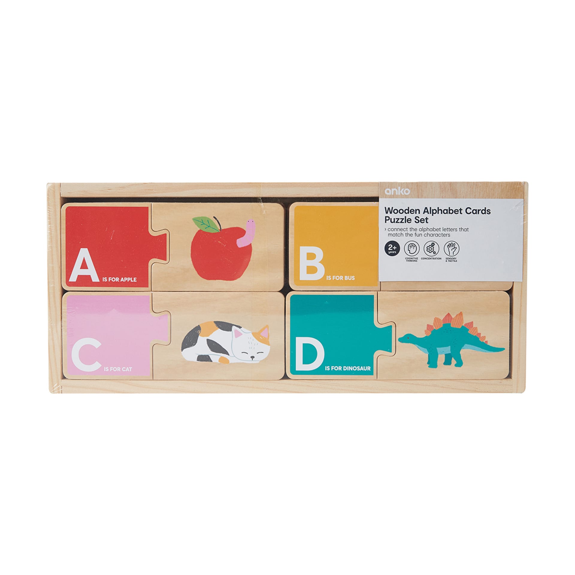 Wooden Alphabet Cards Puzzle Set Kmart