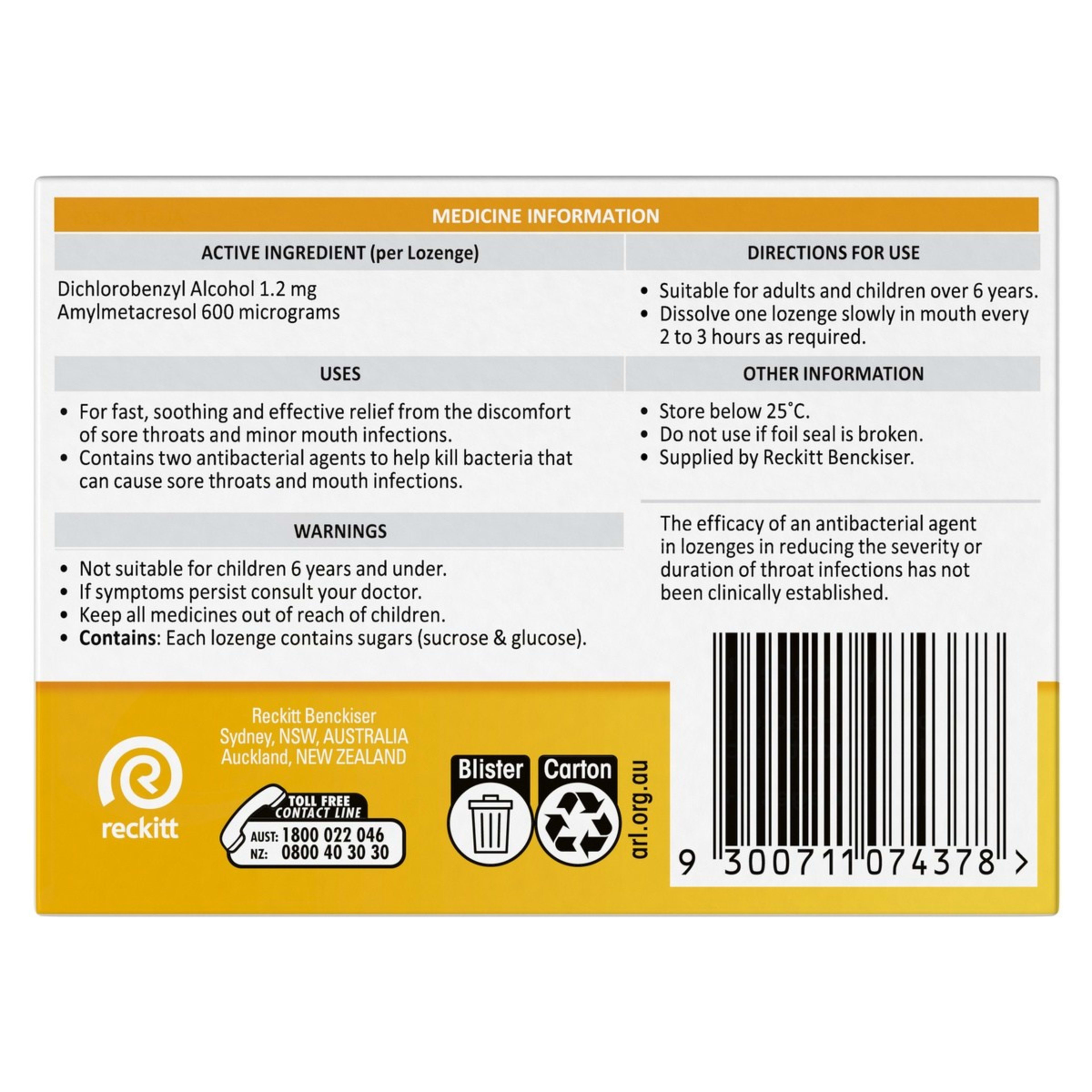 3 16 Pack Strepsils Sore Throat Relief Honey & Lemon Lozenges, 3 of 10