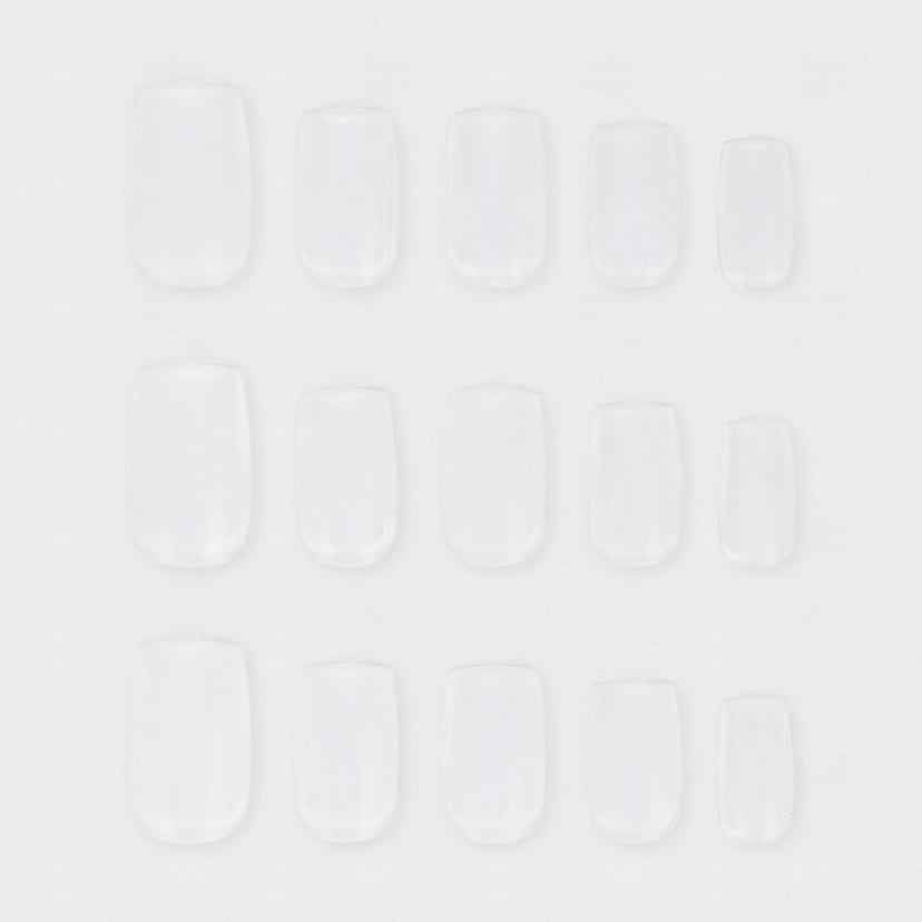 OXX Cosmetics 200 Pack False Nails with Adhesive - Square Shape, Clear ...