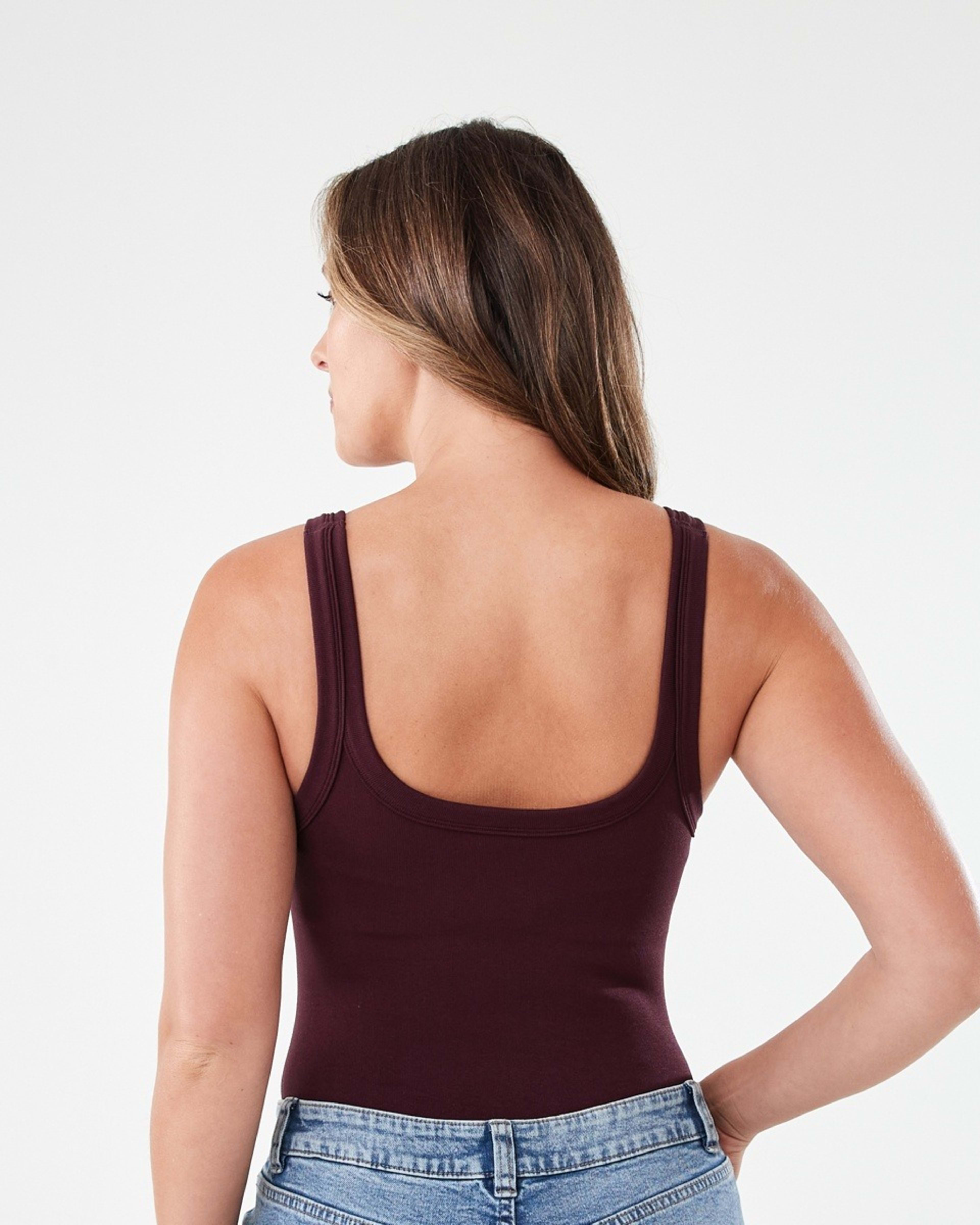 3 Sleeveless Soft Rib Bodysuit Mulberry, 3 of 6