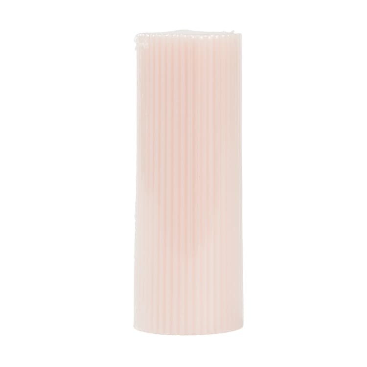 Pink Ribbed Pillar Candle Kmart