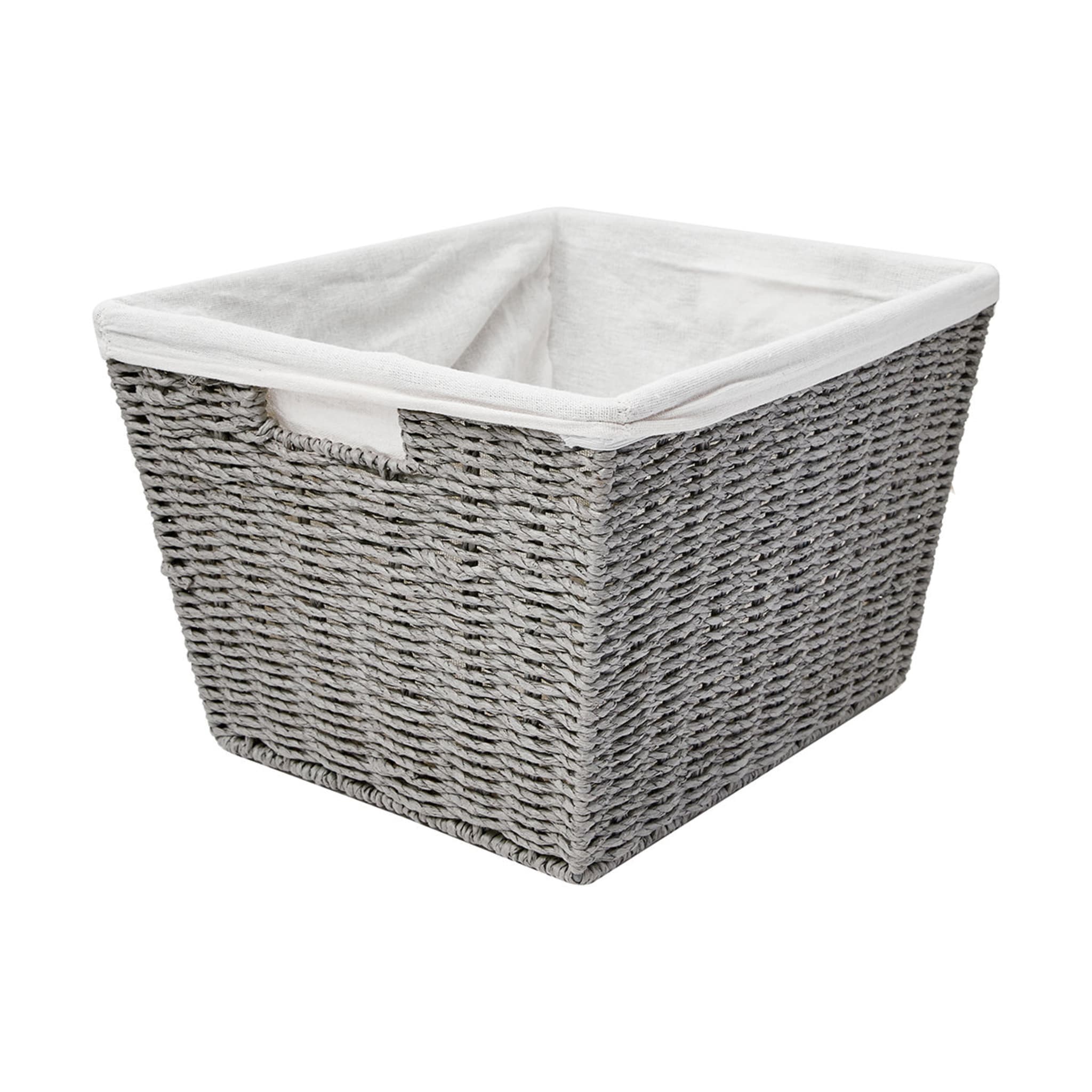 Rectangle Basket with Liner Grey Kmart