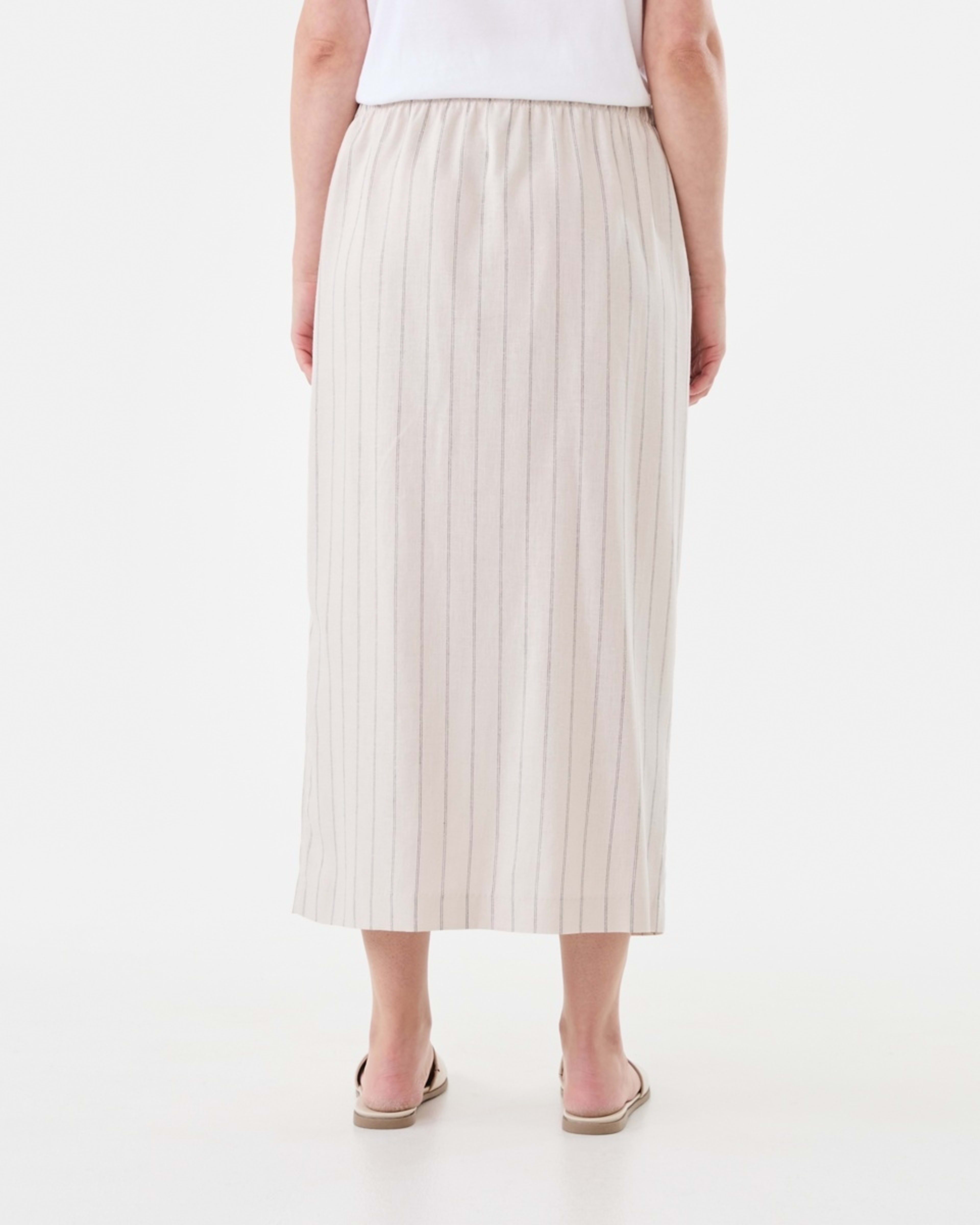 3 Button Through Midi Skirt Dot Stripe, 3 of 4
