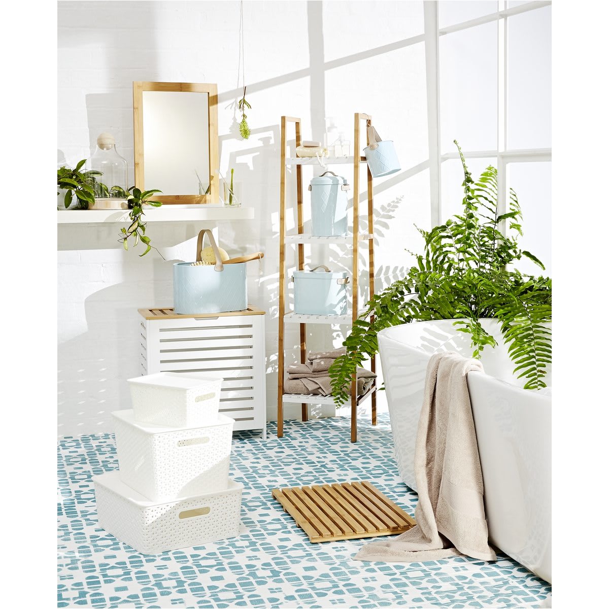 Storage Container with Lid Large, White Kmart