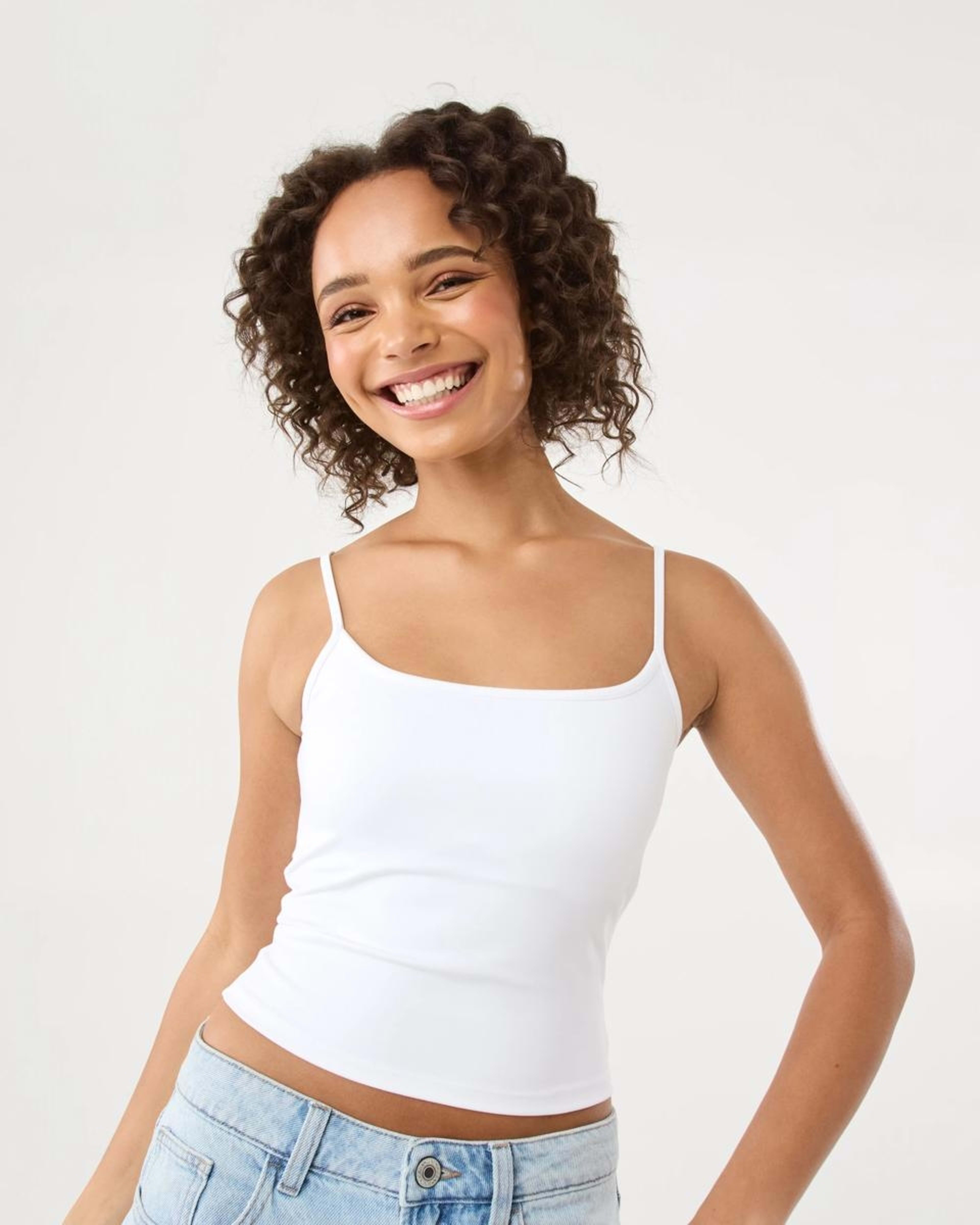 1 Contour Shelf Cami White, 1 of 8