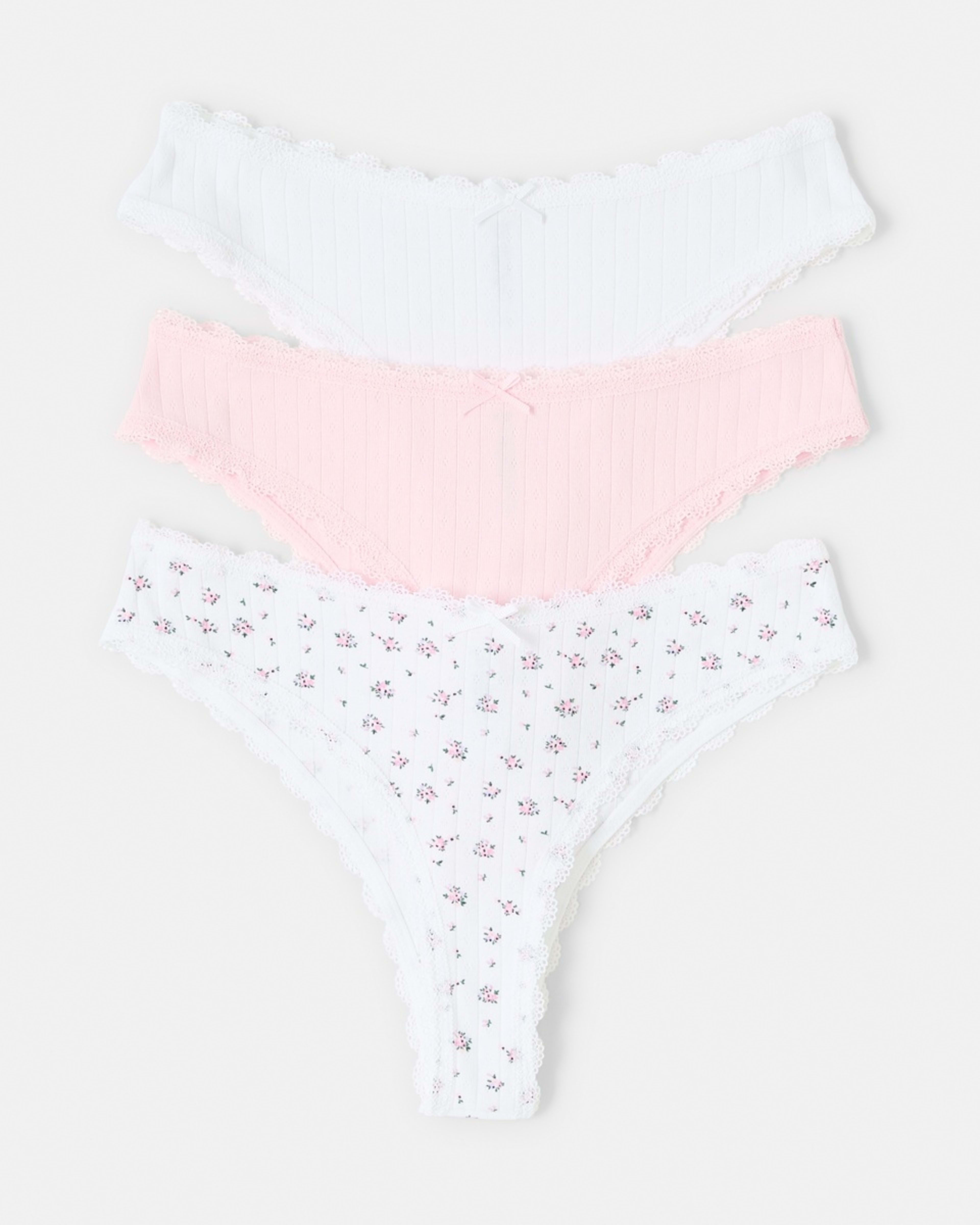 1 3 Pack Pointelle Bikini Briefs Dtsy B Pk, 1 of 10