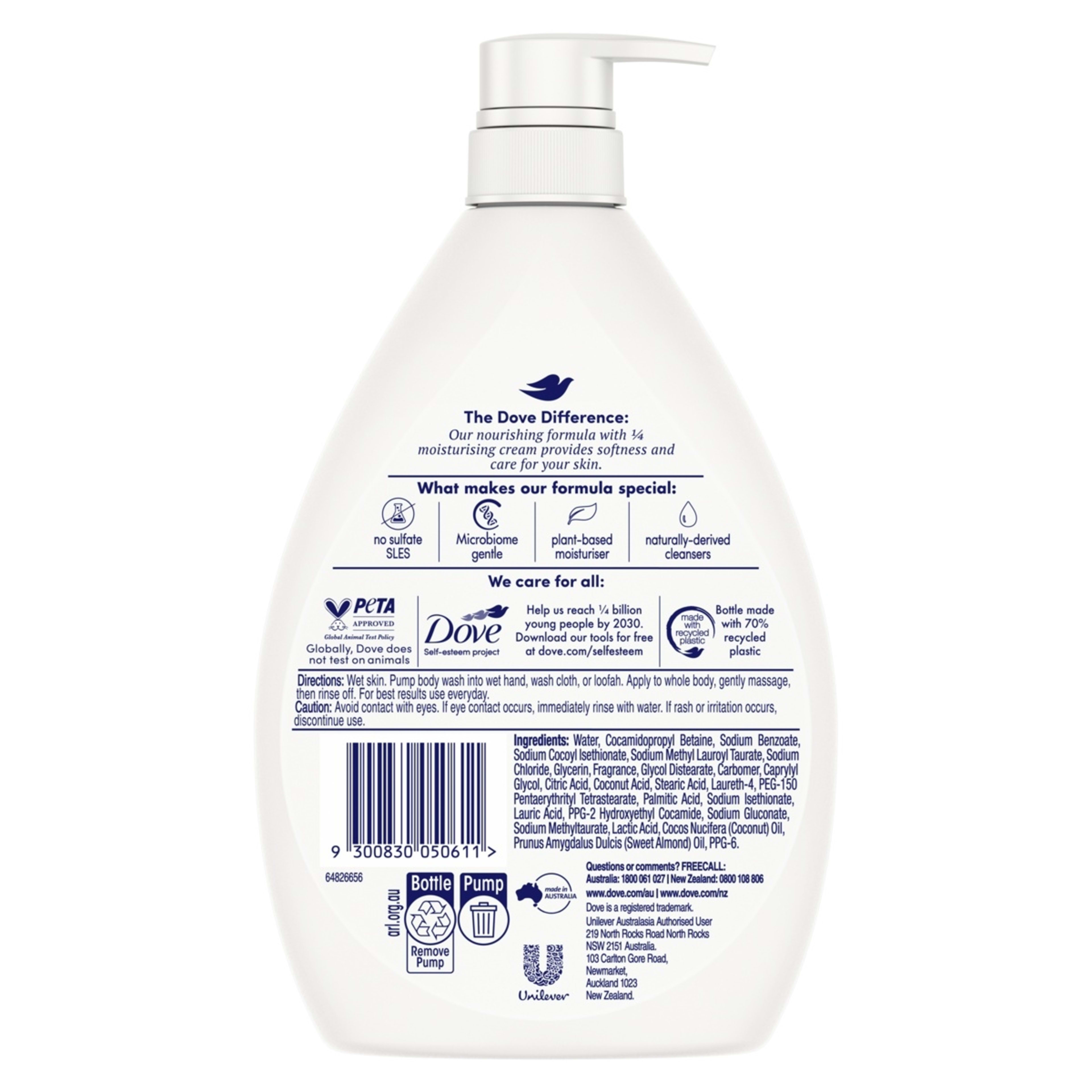 2 Dove Restoring & Nourishing Body Wash 1L - Coconut and Almond Oil, 2 of 9