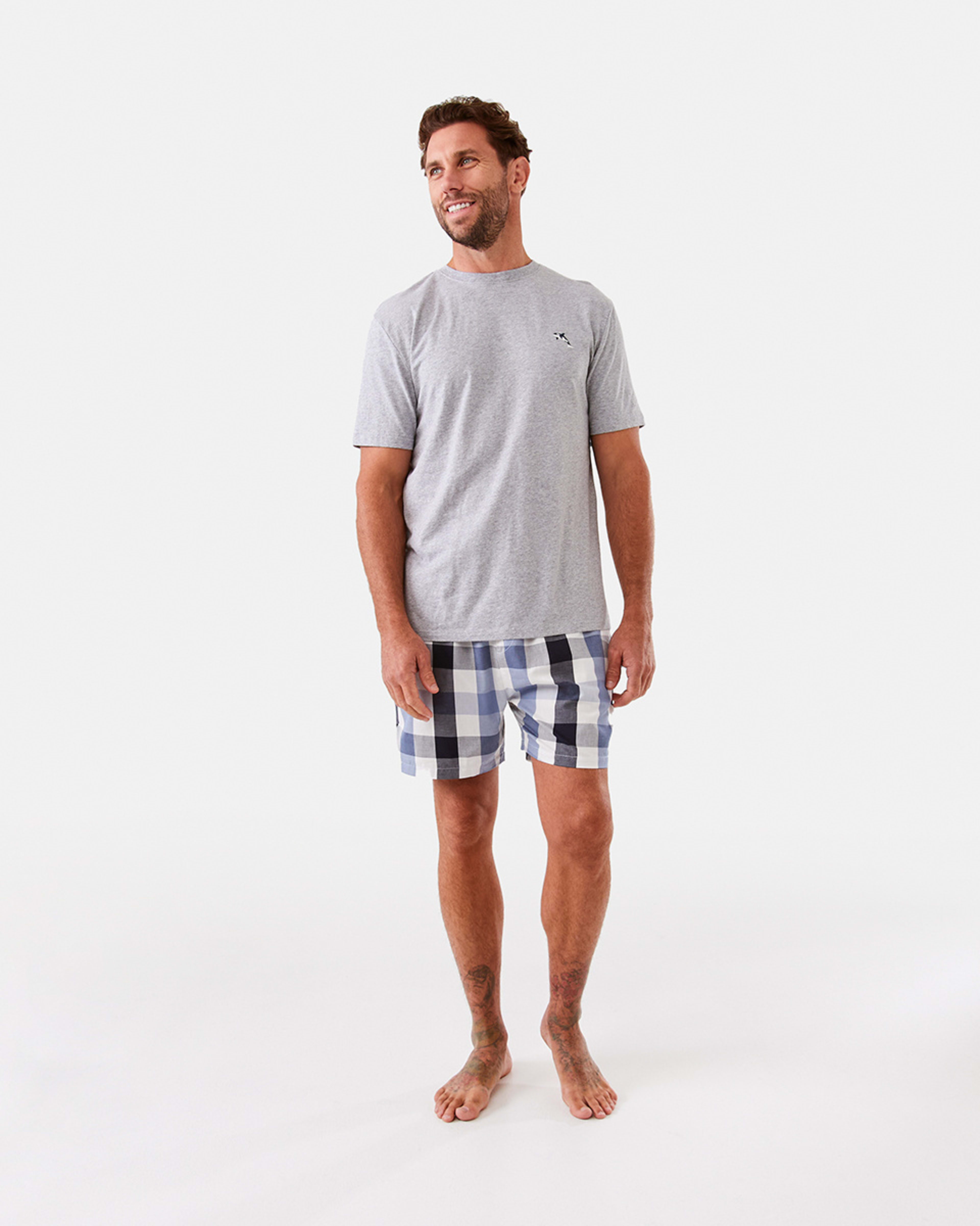 9 Short Sleeve Knit Woven Pyjama Set Sailorchek, 9 of 9