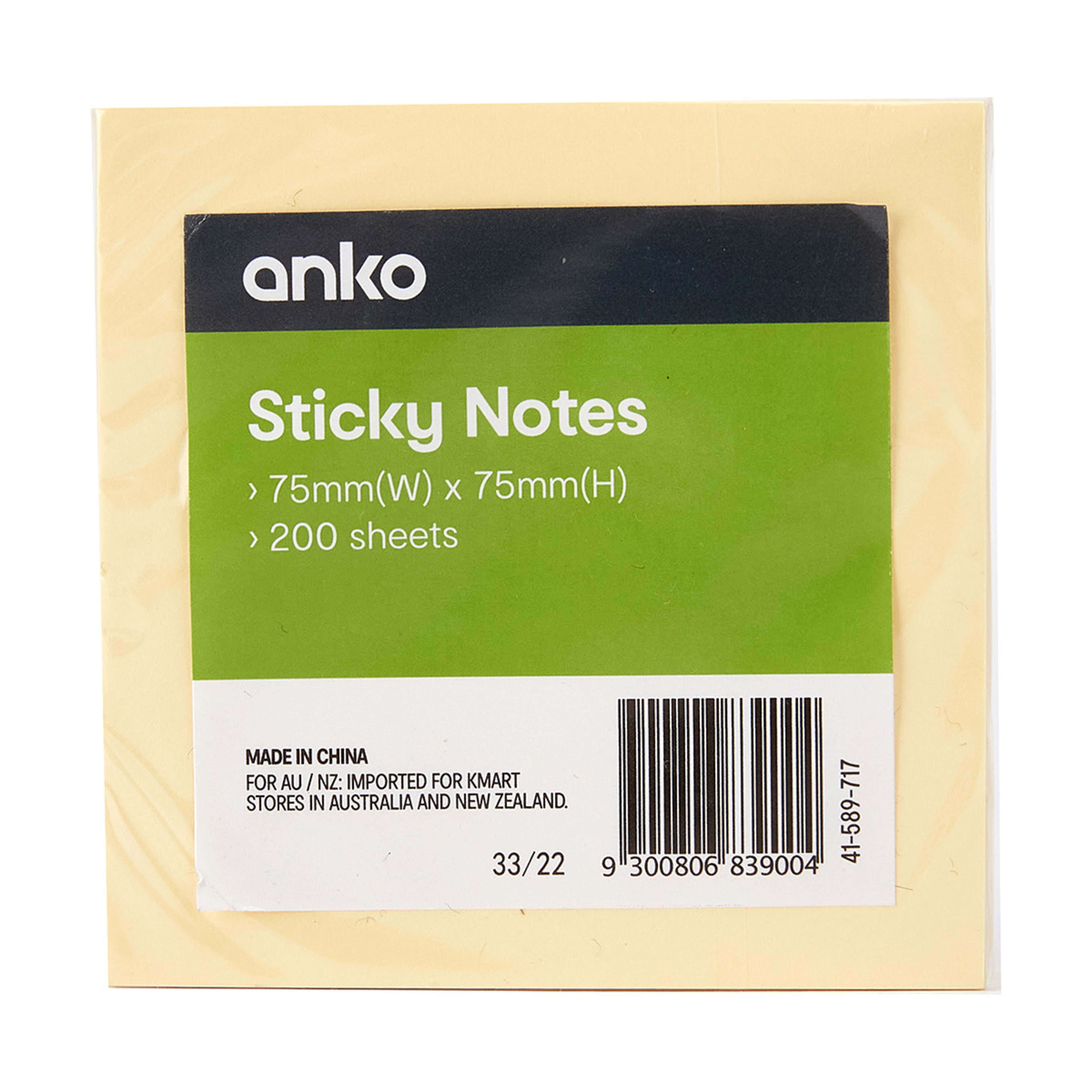 Sticky Notes Yellow Kmart