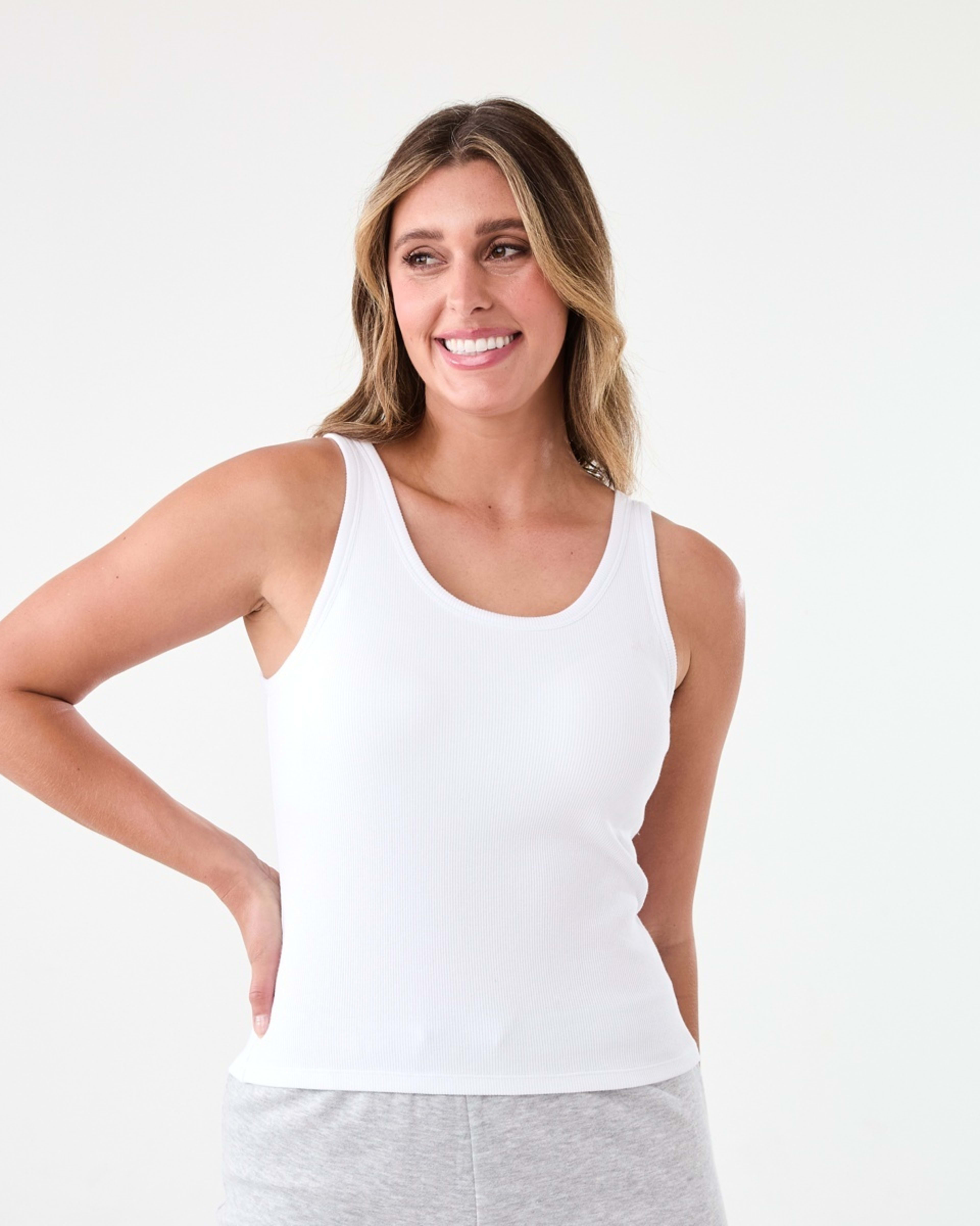 1 Shelf Bra Tank Top WHITE