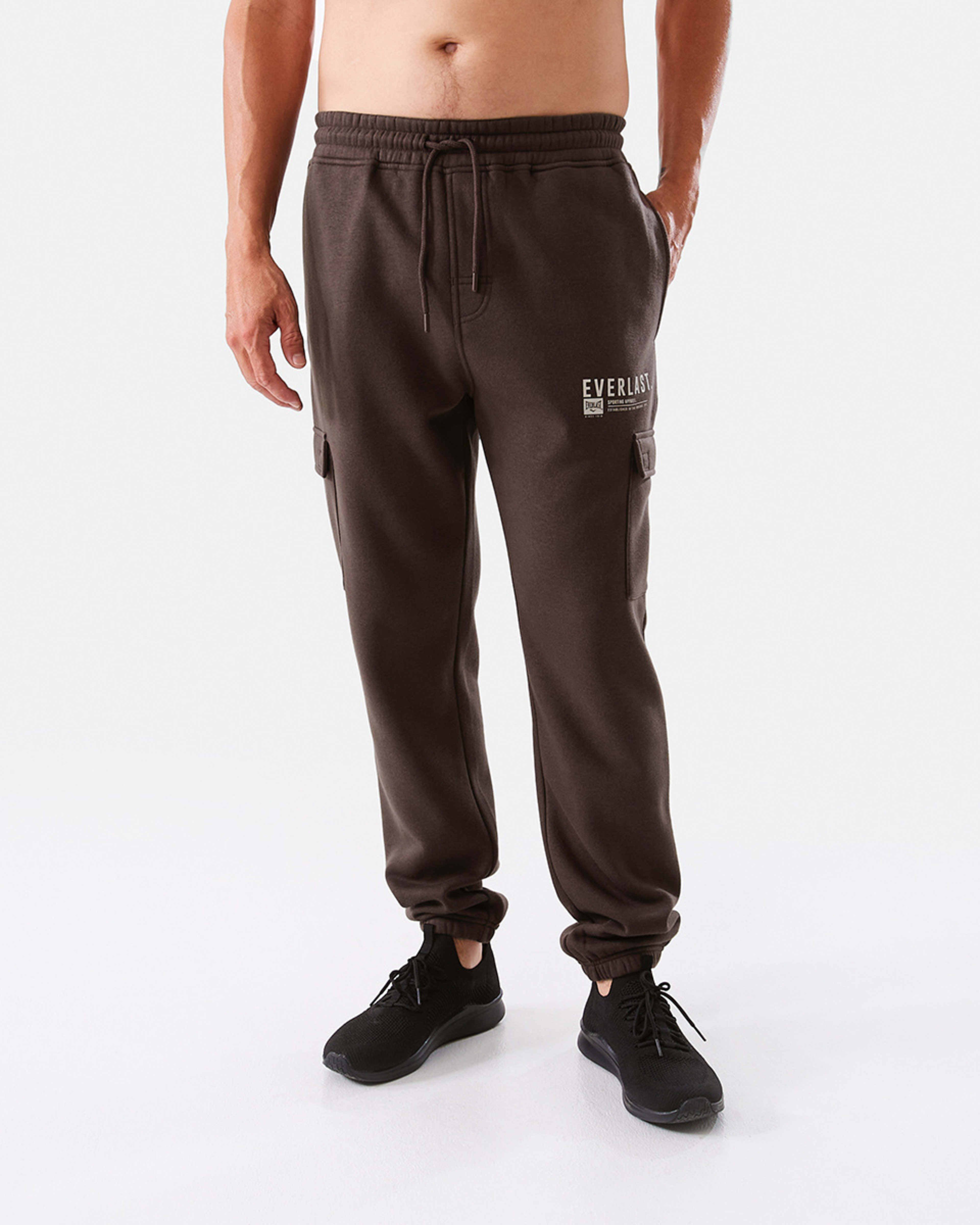 2 Everlast Mens Cargo Trackpants Sepia, 2 of 7