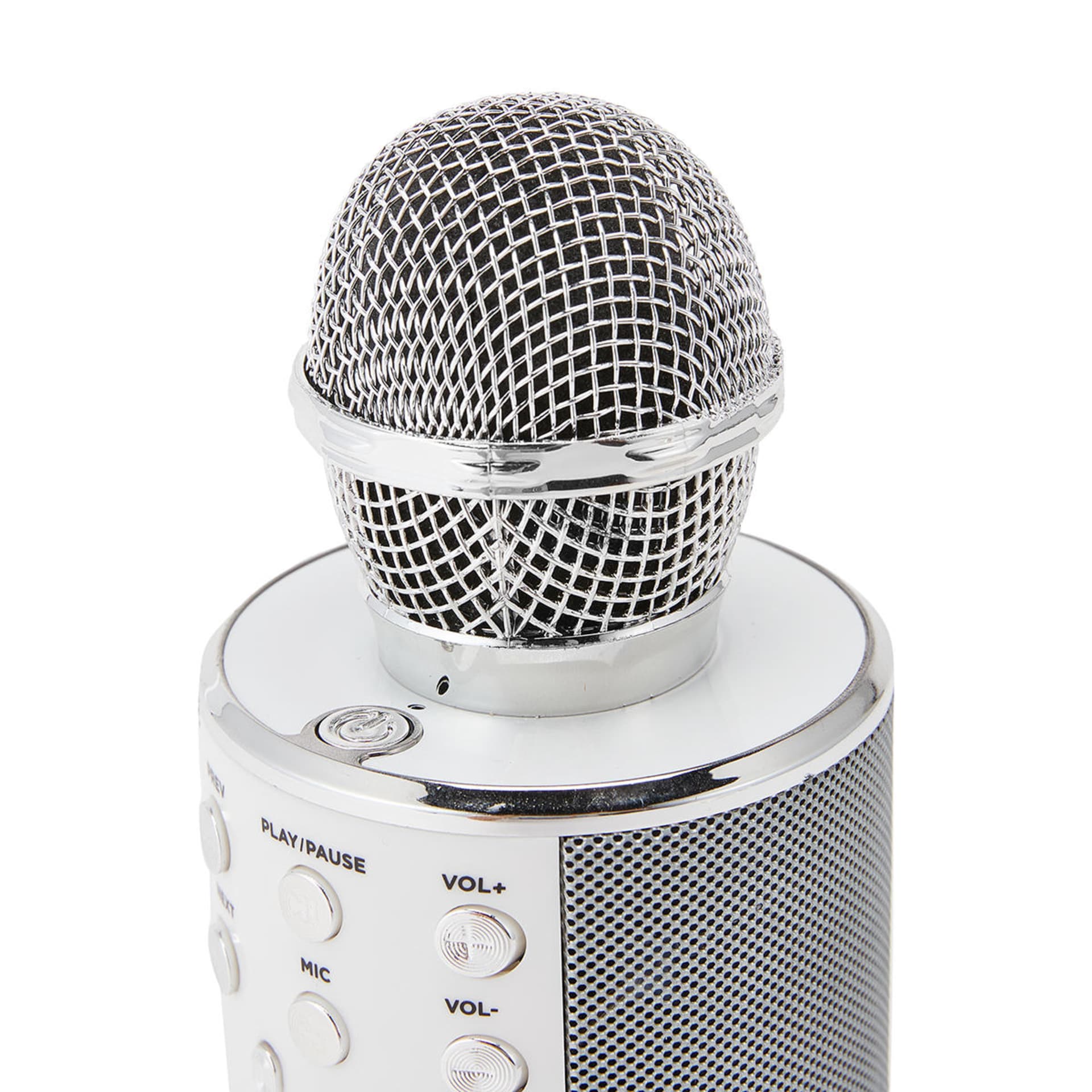 Bluetooth Karaoke Microphone with Speaker Silver Kmart