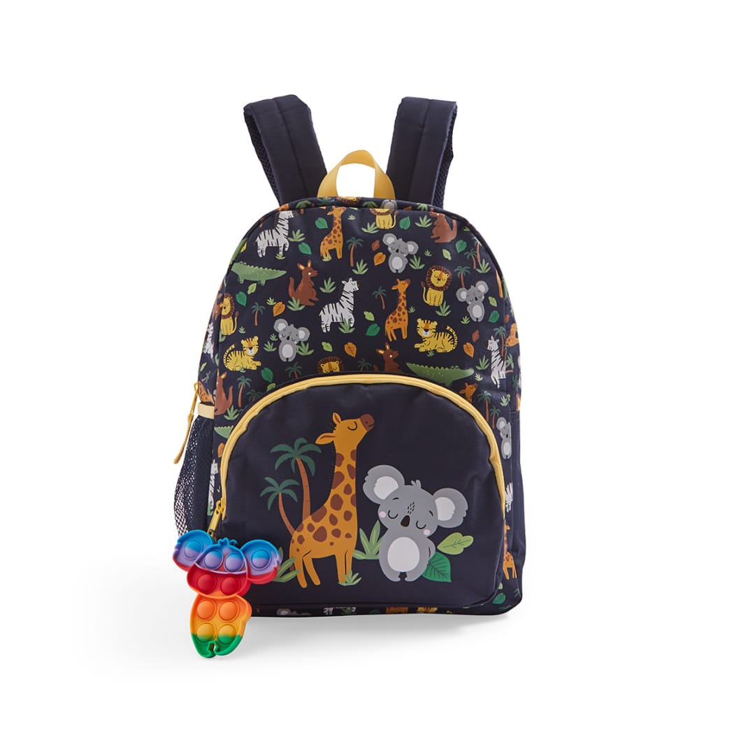 Kids Junior Animals Backpack - Navy - Kmart