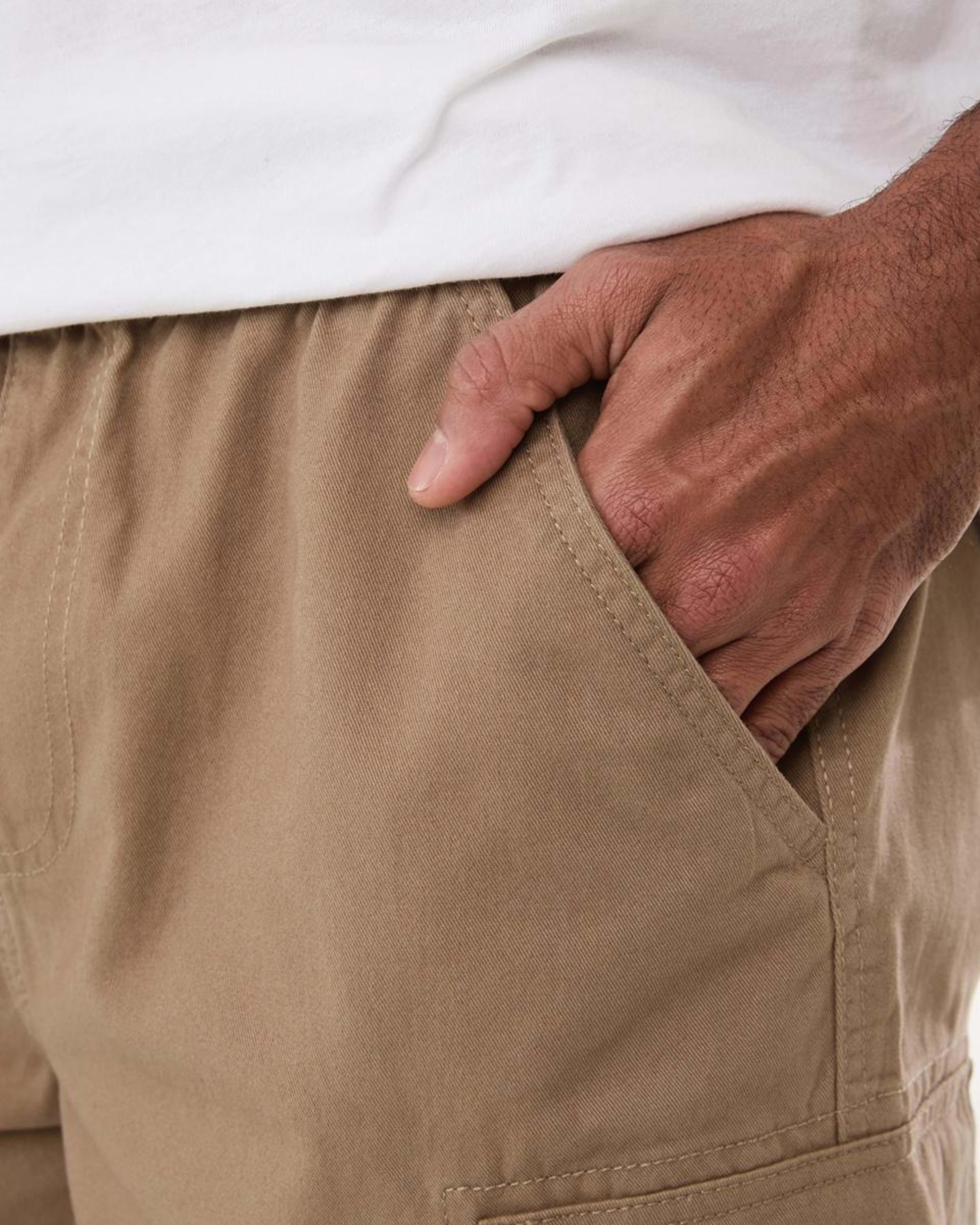 5 Elastic Waist Cargo Shorts TANNIN, 5 of 7