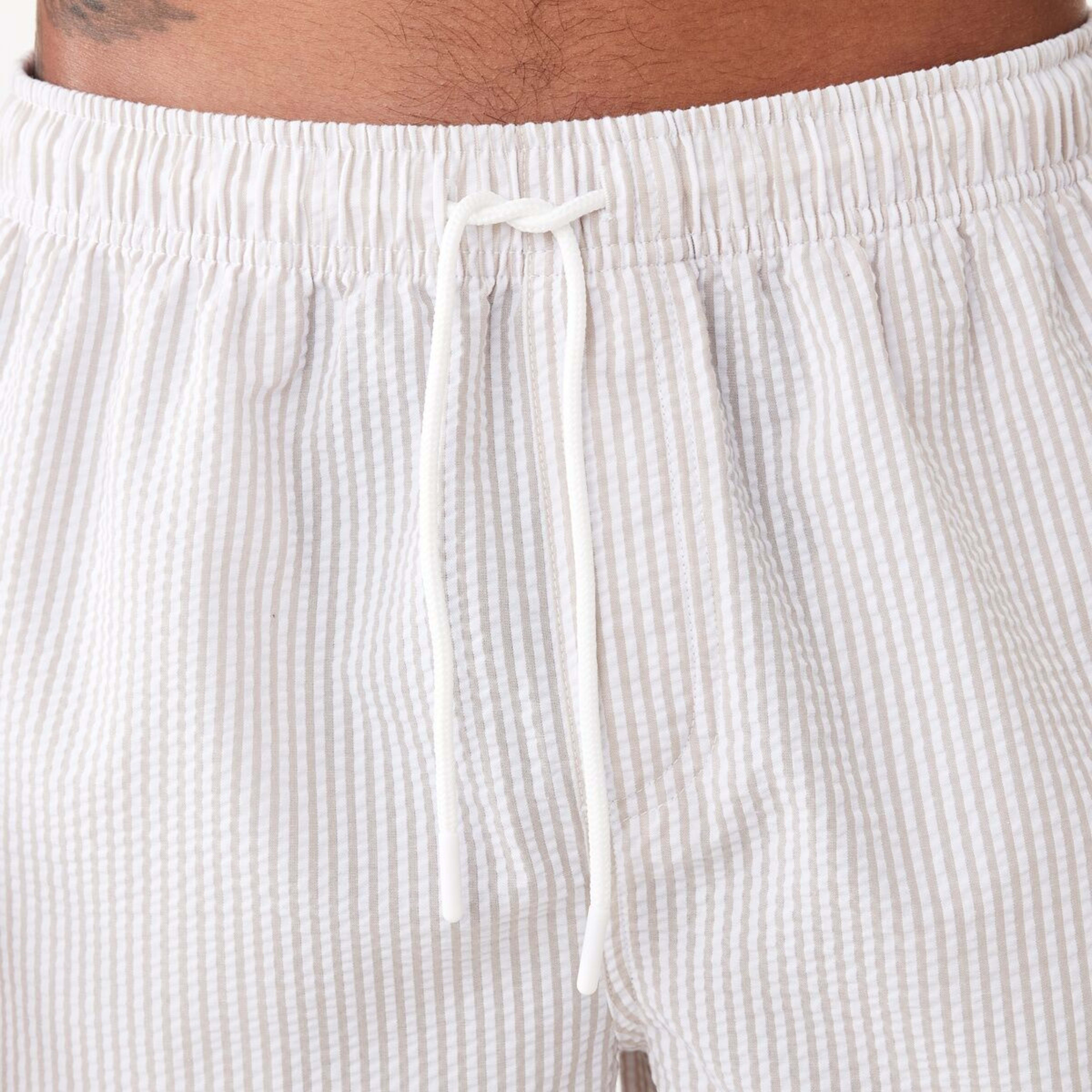 4 Seersucker Boardshorts Beige Stripe, 4 of 7