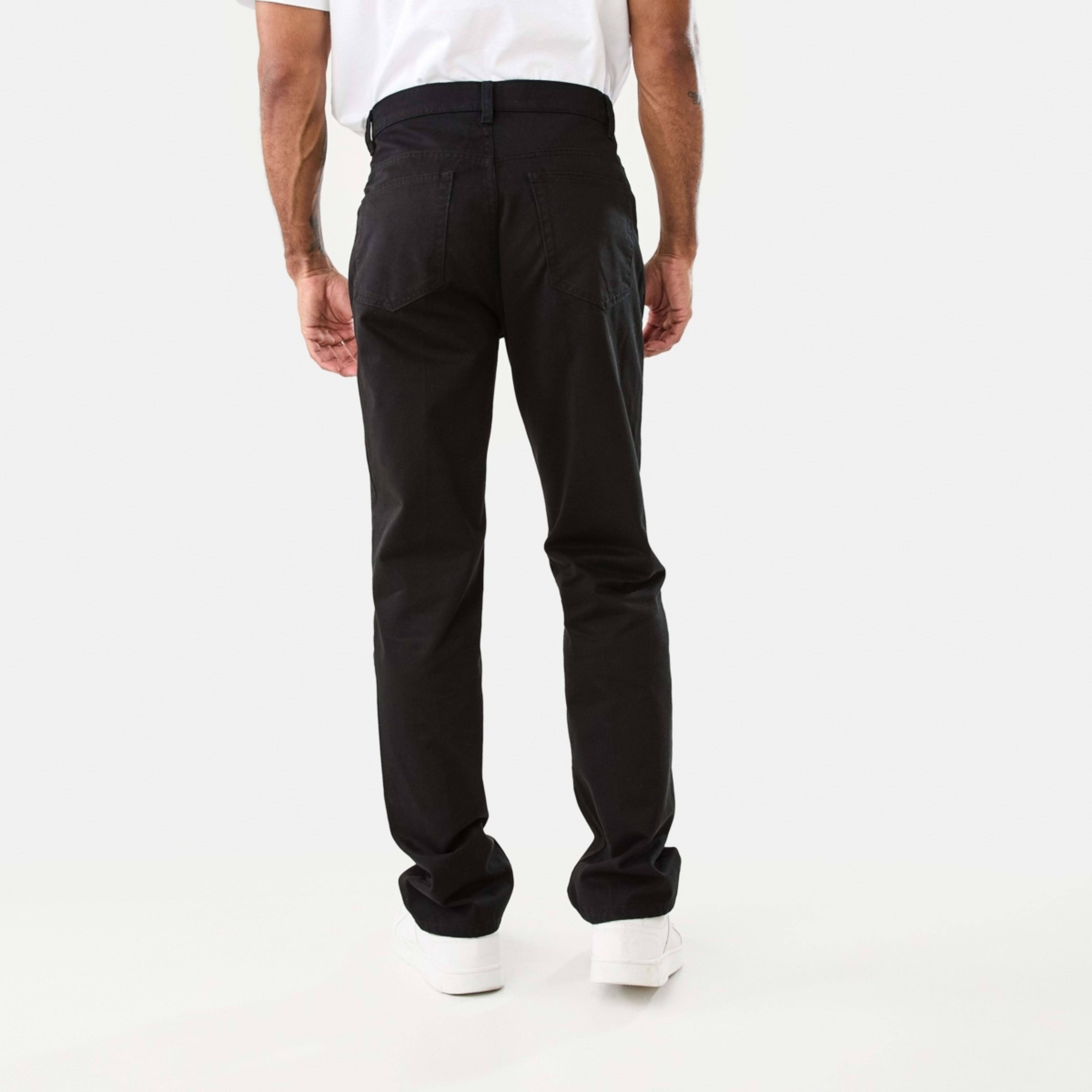 3 Regular Straight Coloured Jeans Solid Black, 3 of 6