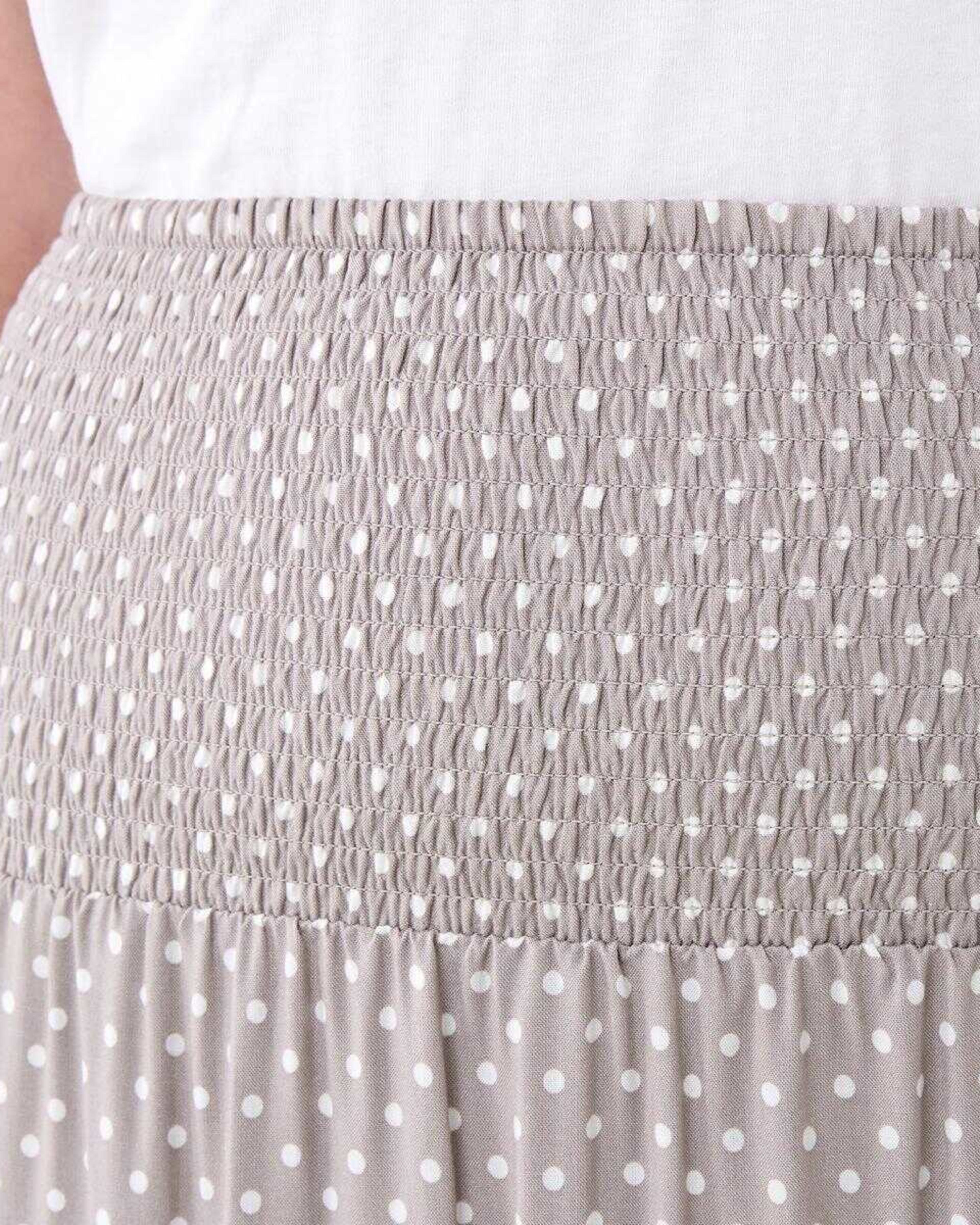 4 Maternity Shirred Waist Skirt FADED TAUPE SPOT, 4 of 5