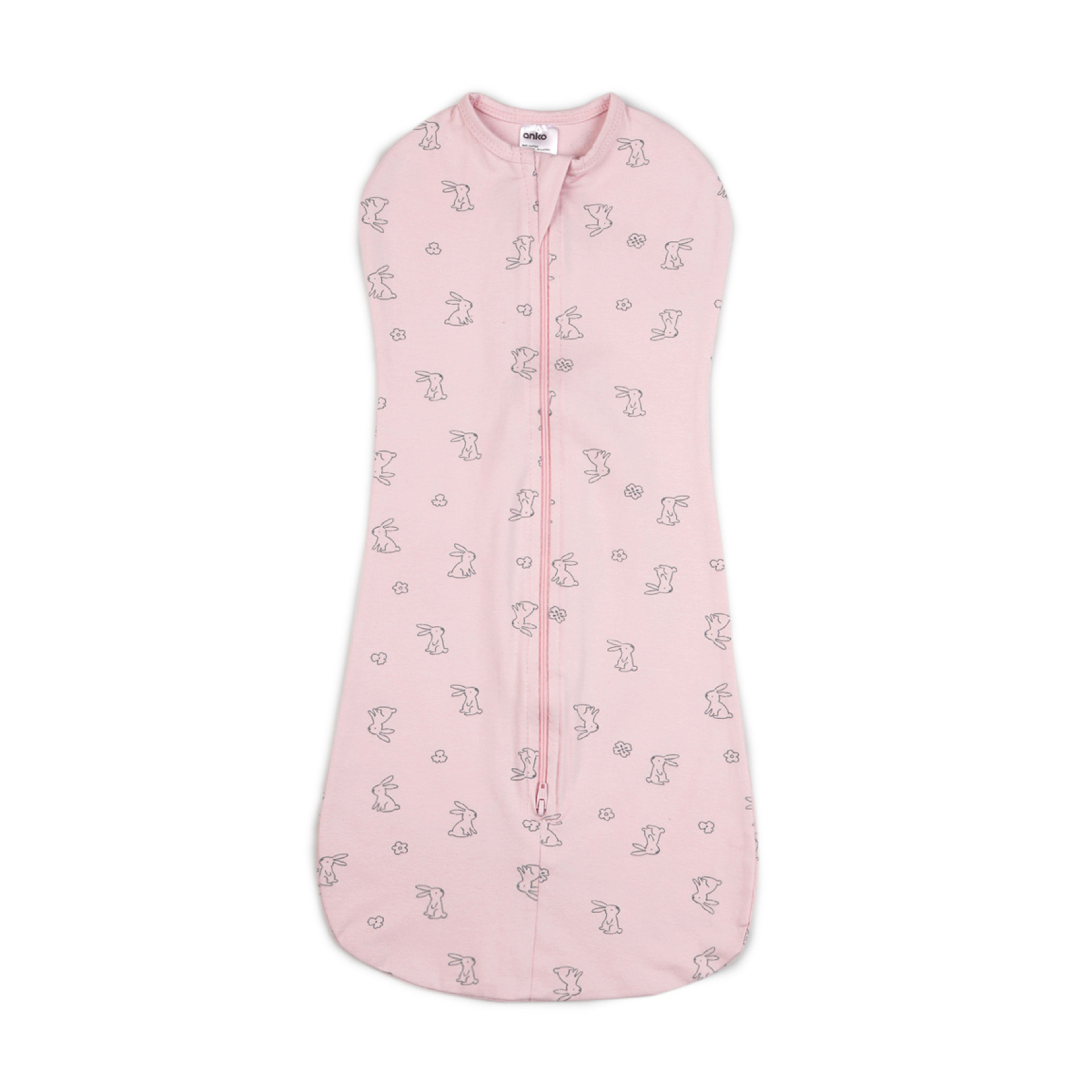 1 2 Pack Organic Cotton Swaddle Pouches - Bunny