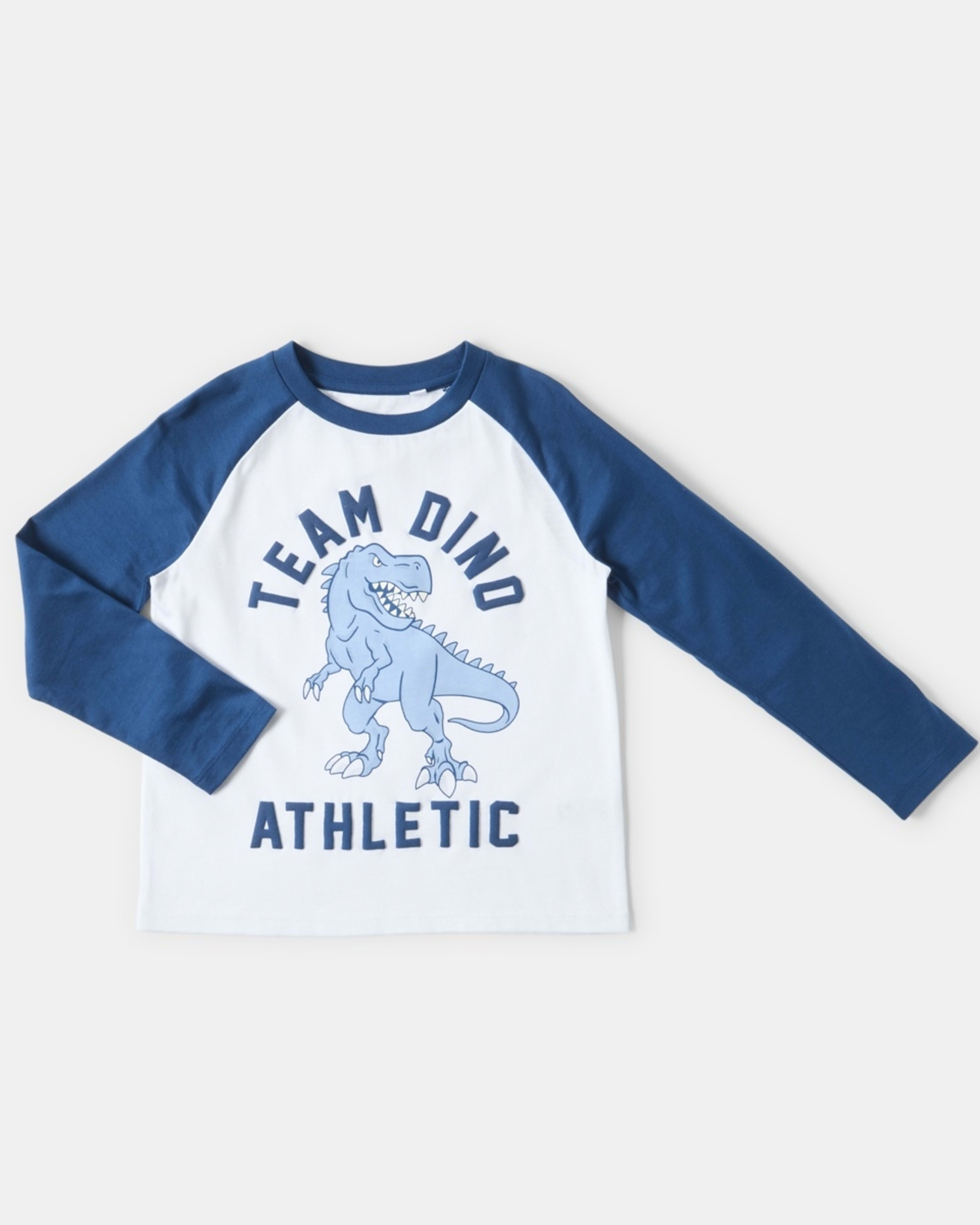 8 Printed Raglan Long Sleeve T-shirt Team Dino Puff White, 8 of 9